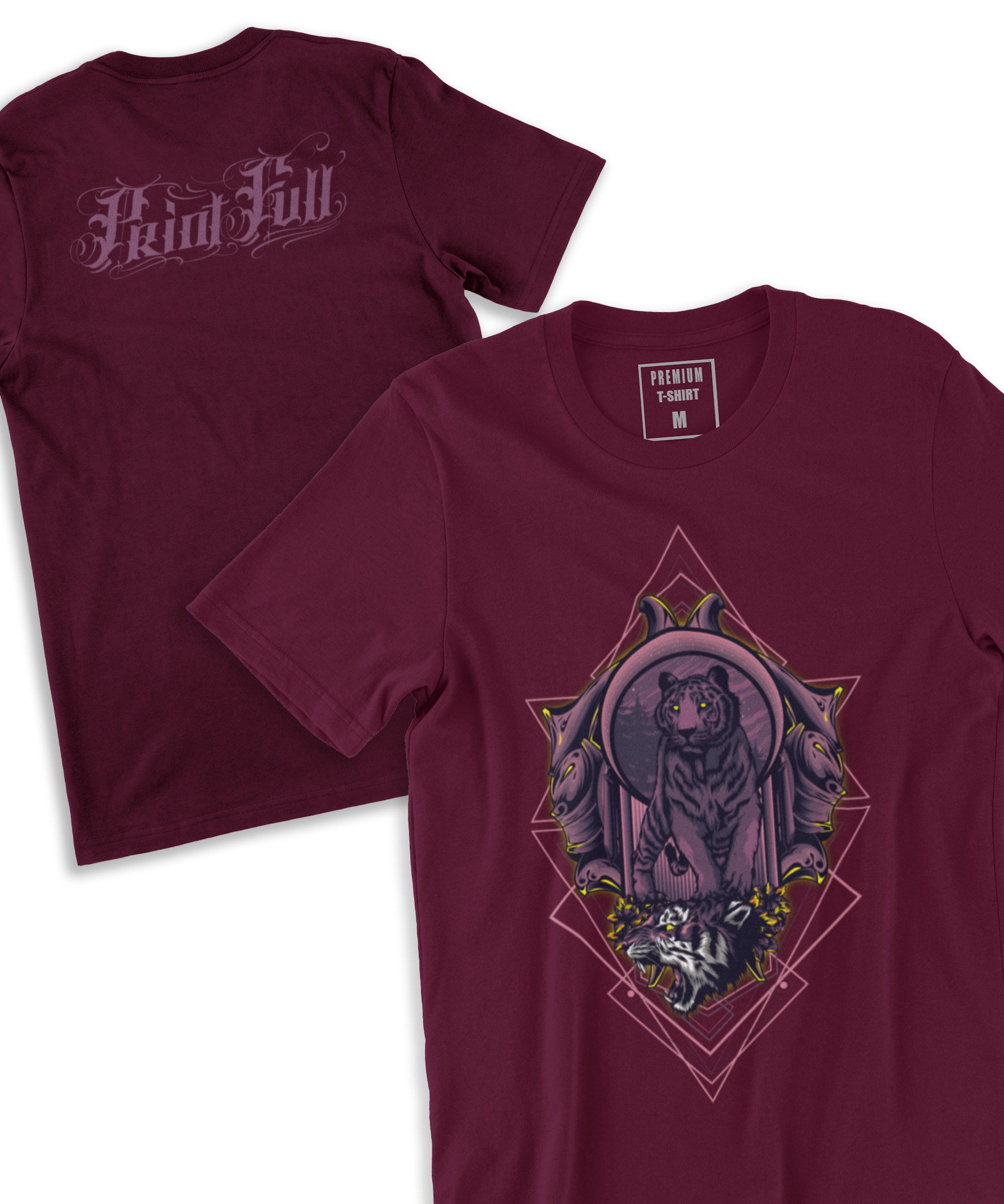 Camiseta Printfull Purple Tiger