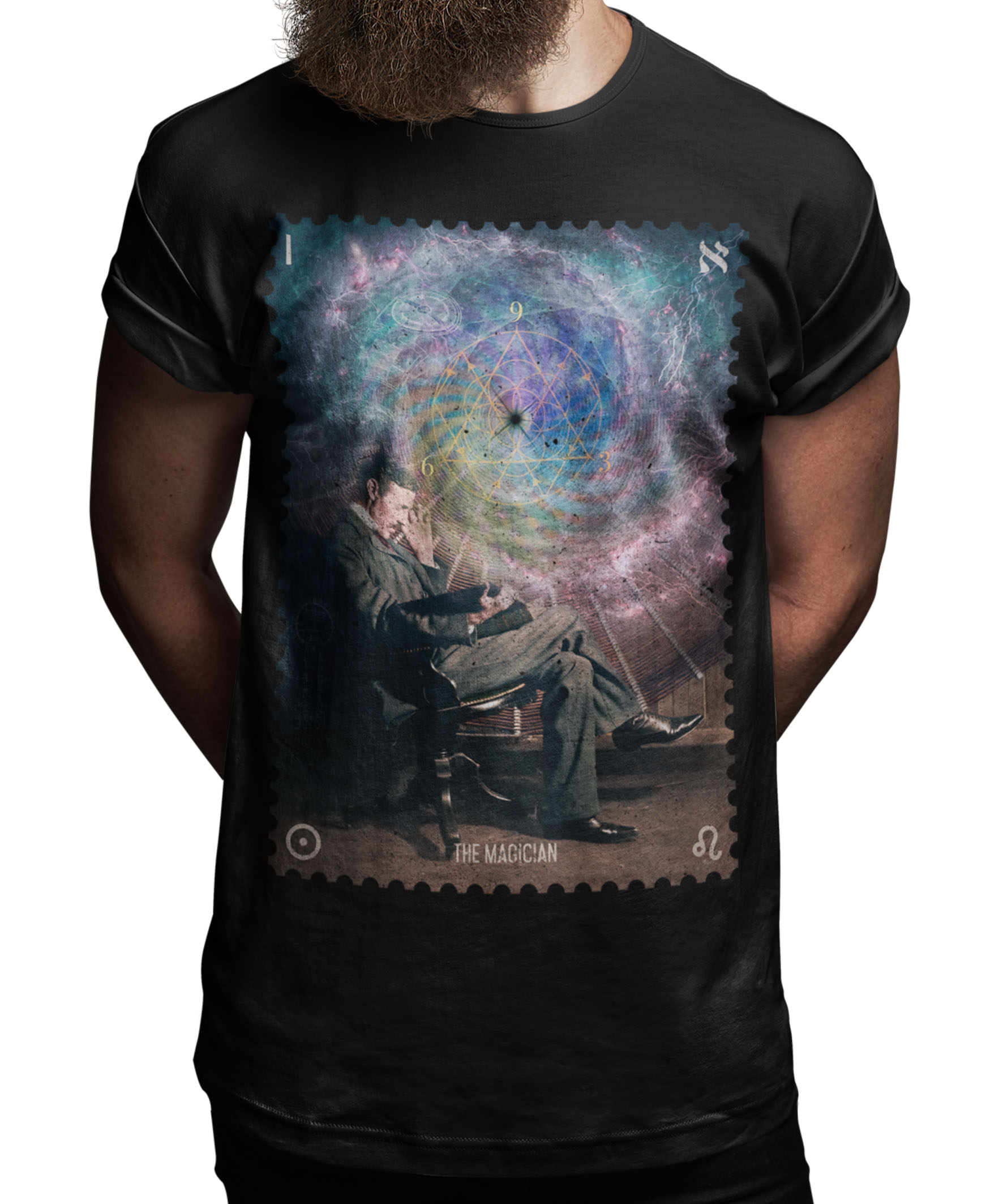 Camiseta Prime Printfull Tesla the magician