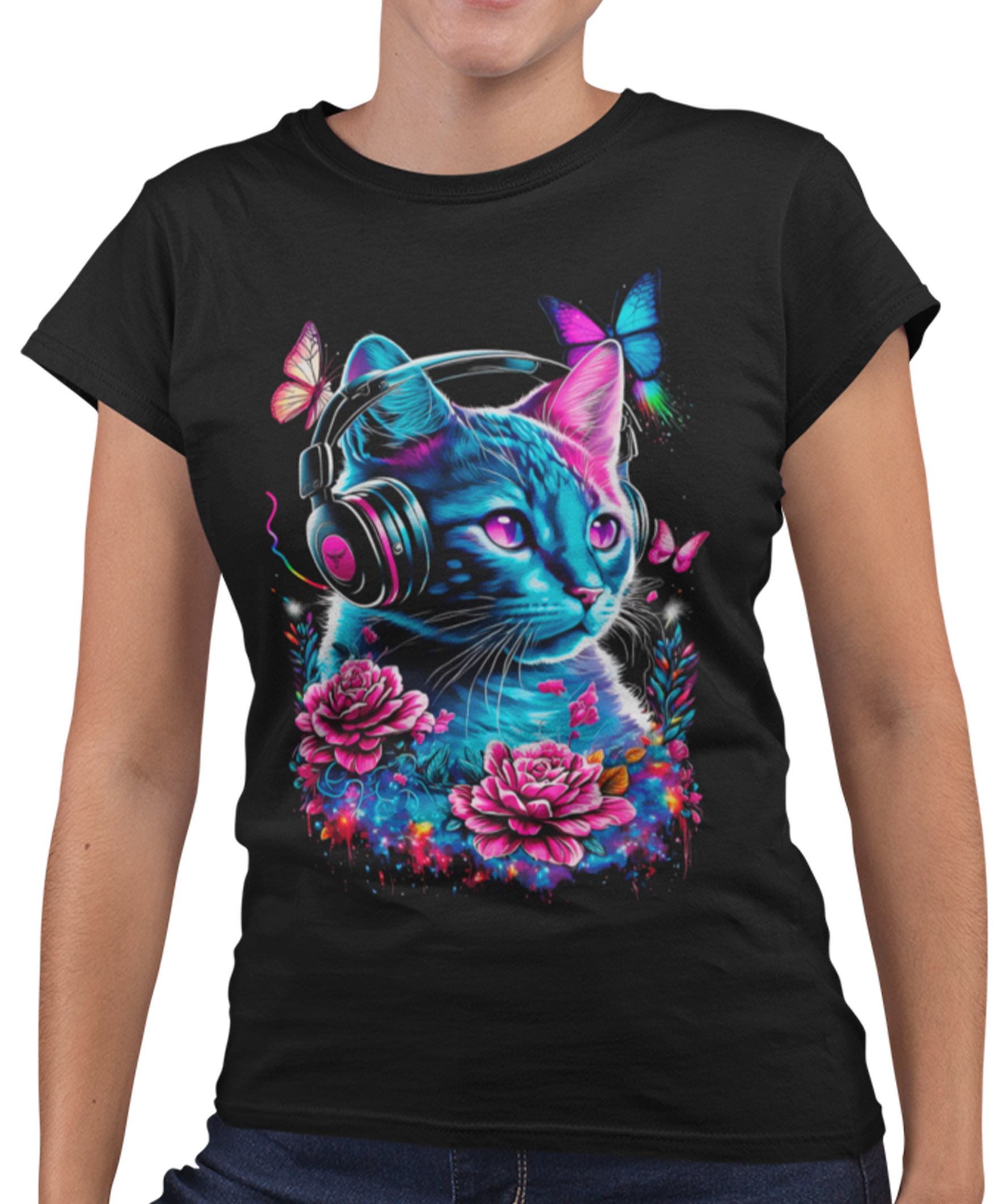 Baby Long Printfull Cat Adorable with headphone 