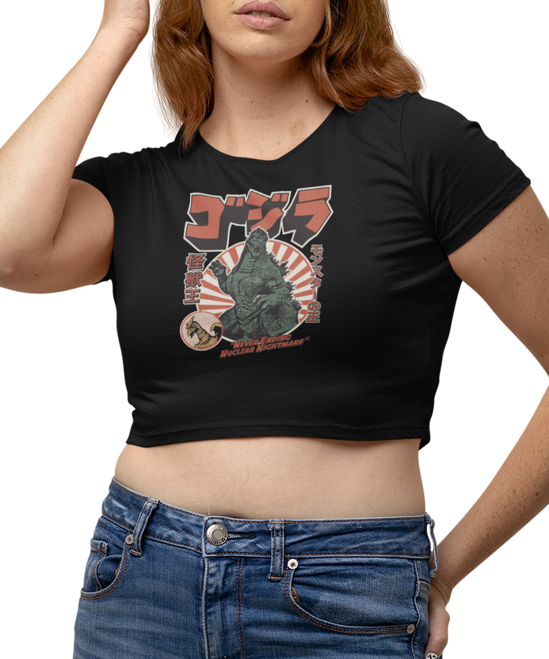 Cropped Printfull King of Kaiju