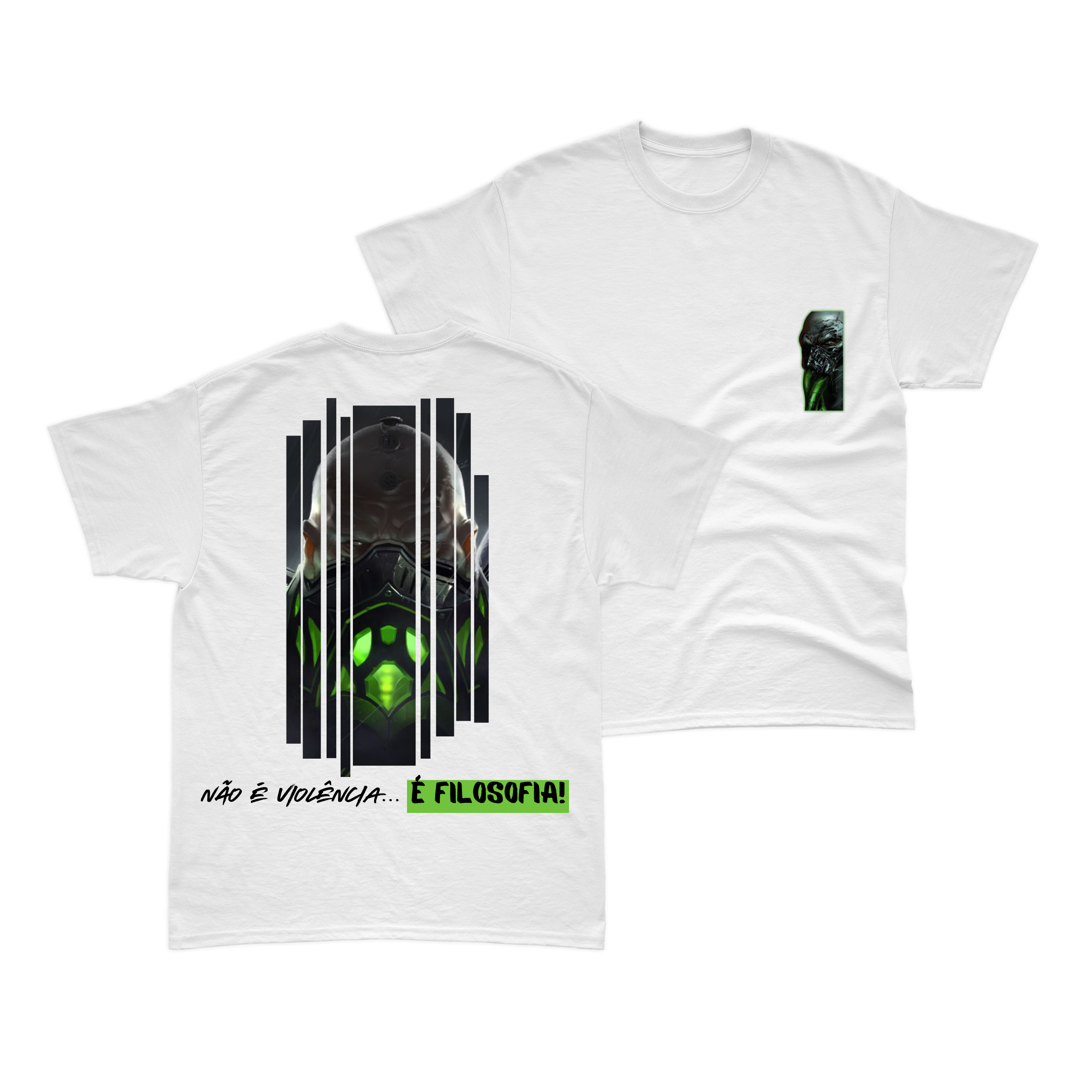 Camiseta Urgot Não é Vioência... É Filosofia - Branca