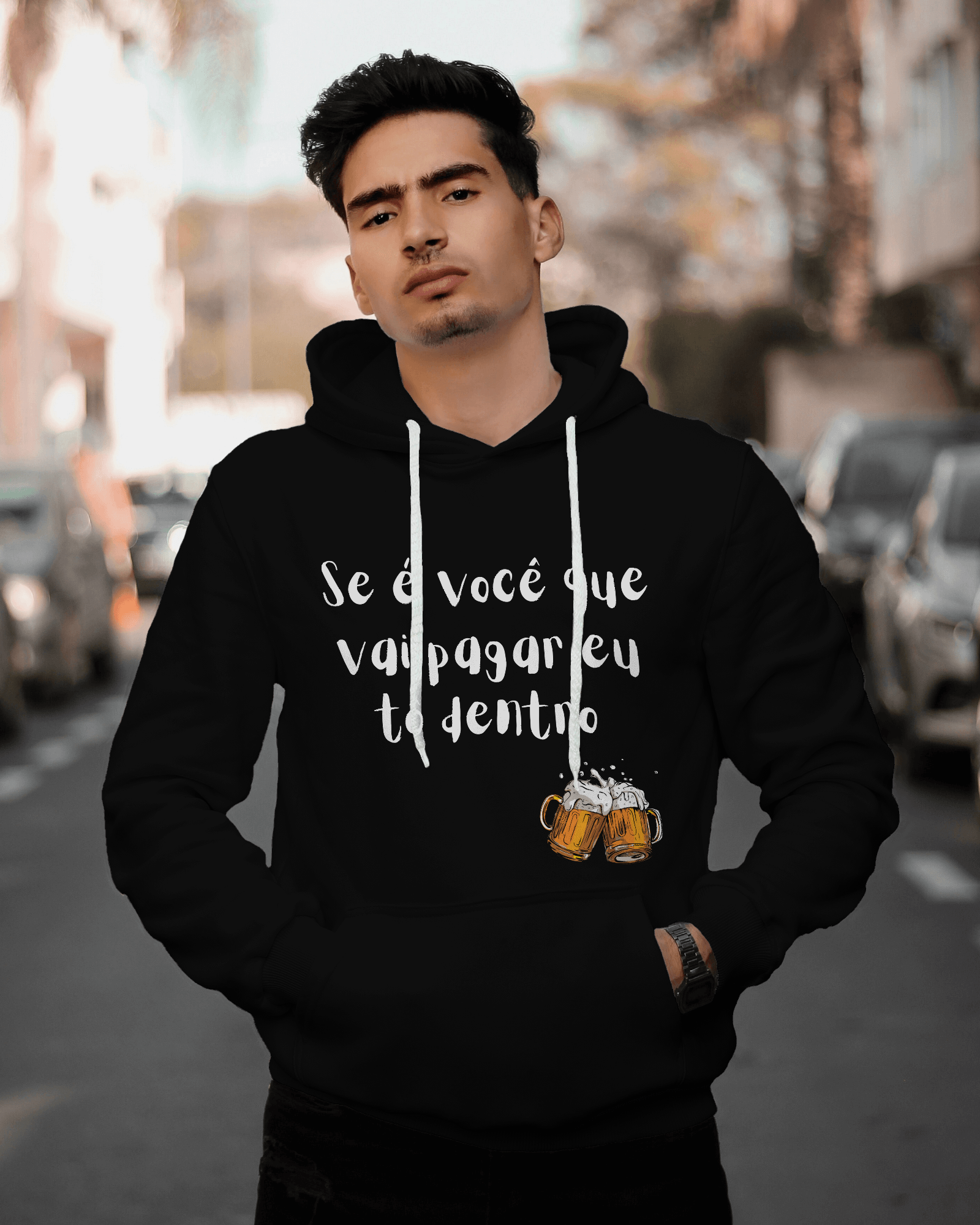 Moletom Gragas Preto - Se é você que  vai pagar eu tô dentro