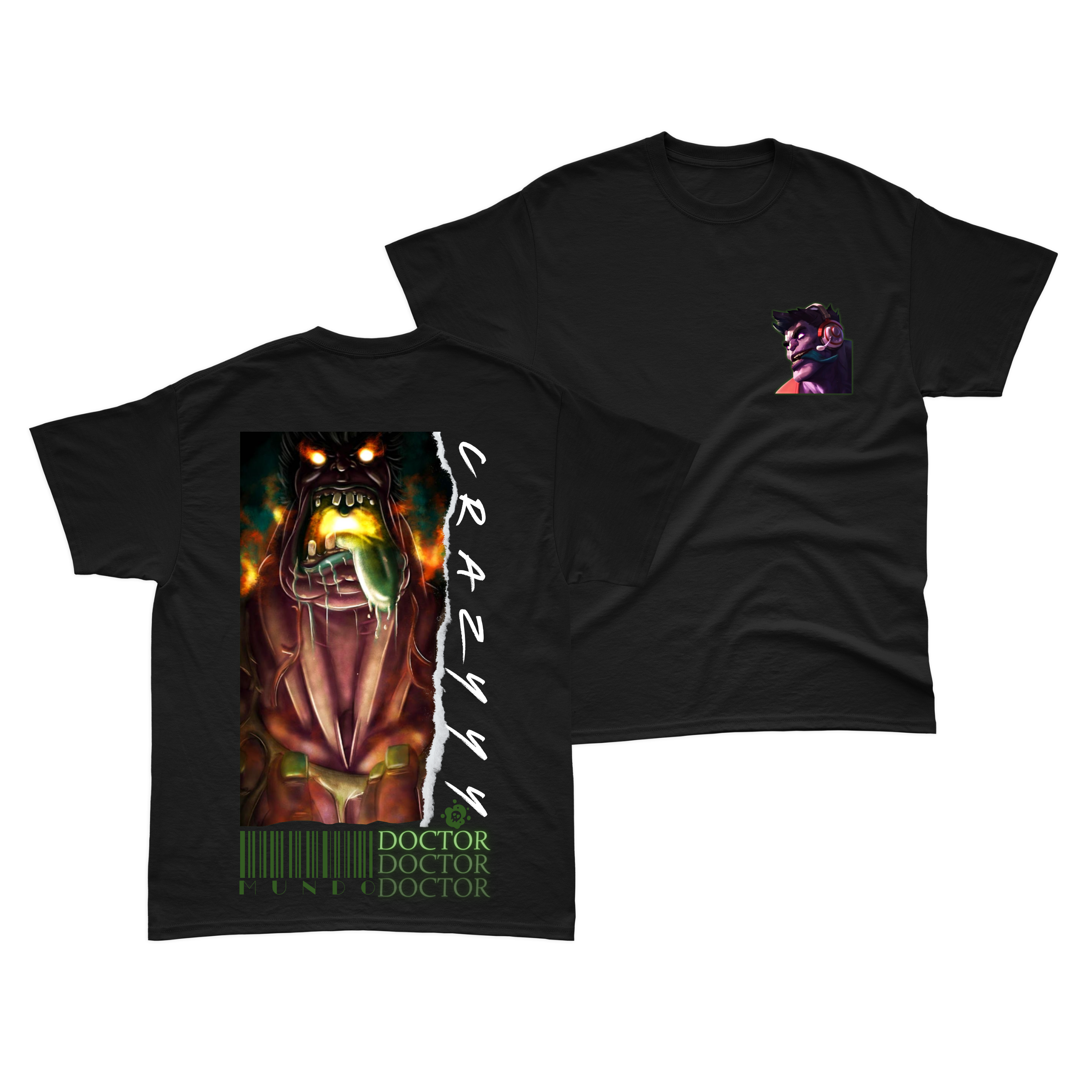 Camiseta Dr Mundo Crazyyy Preta