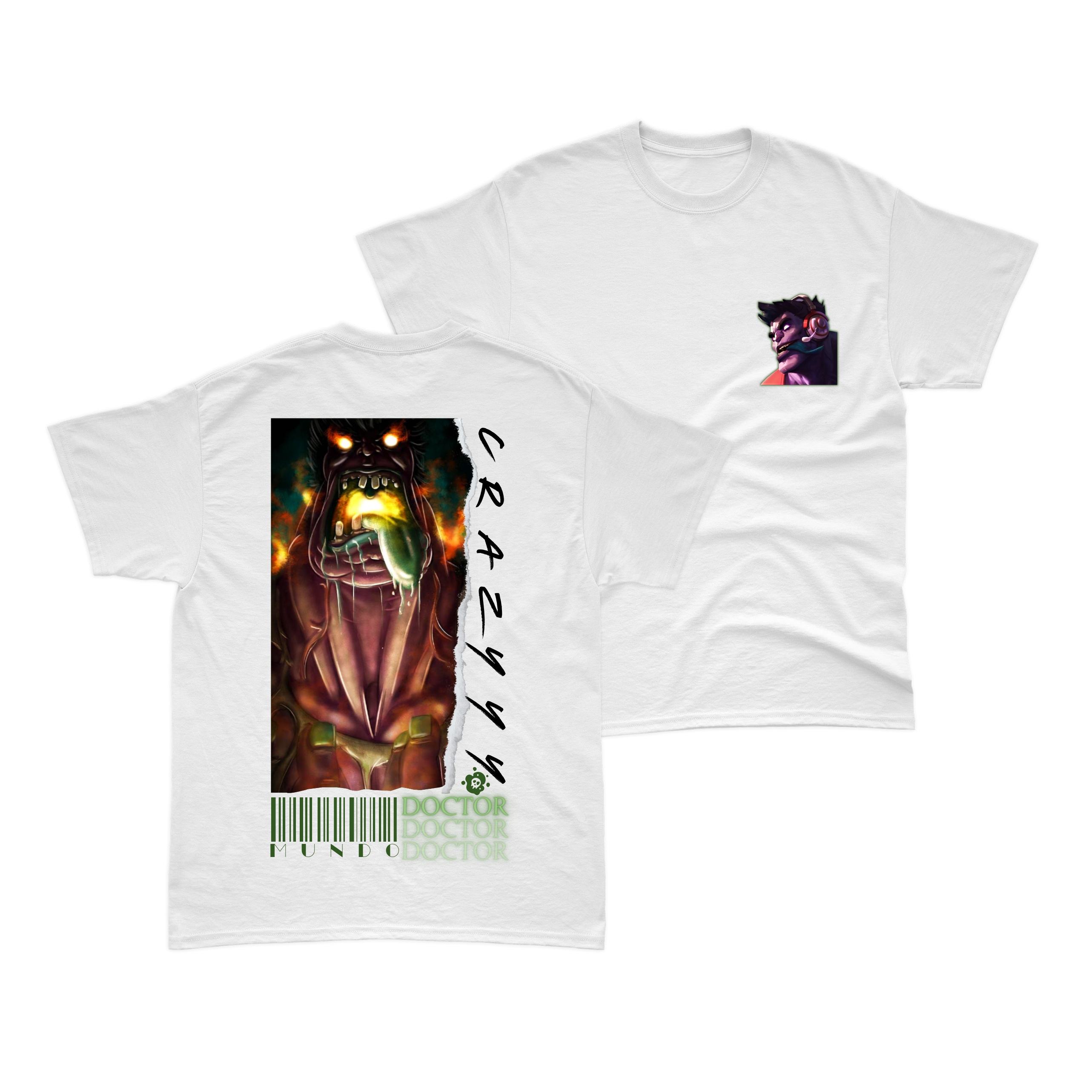 Camiseta Dr Mundo Crazyyy Branca