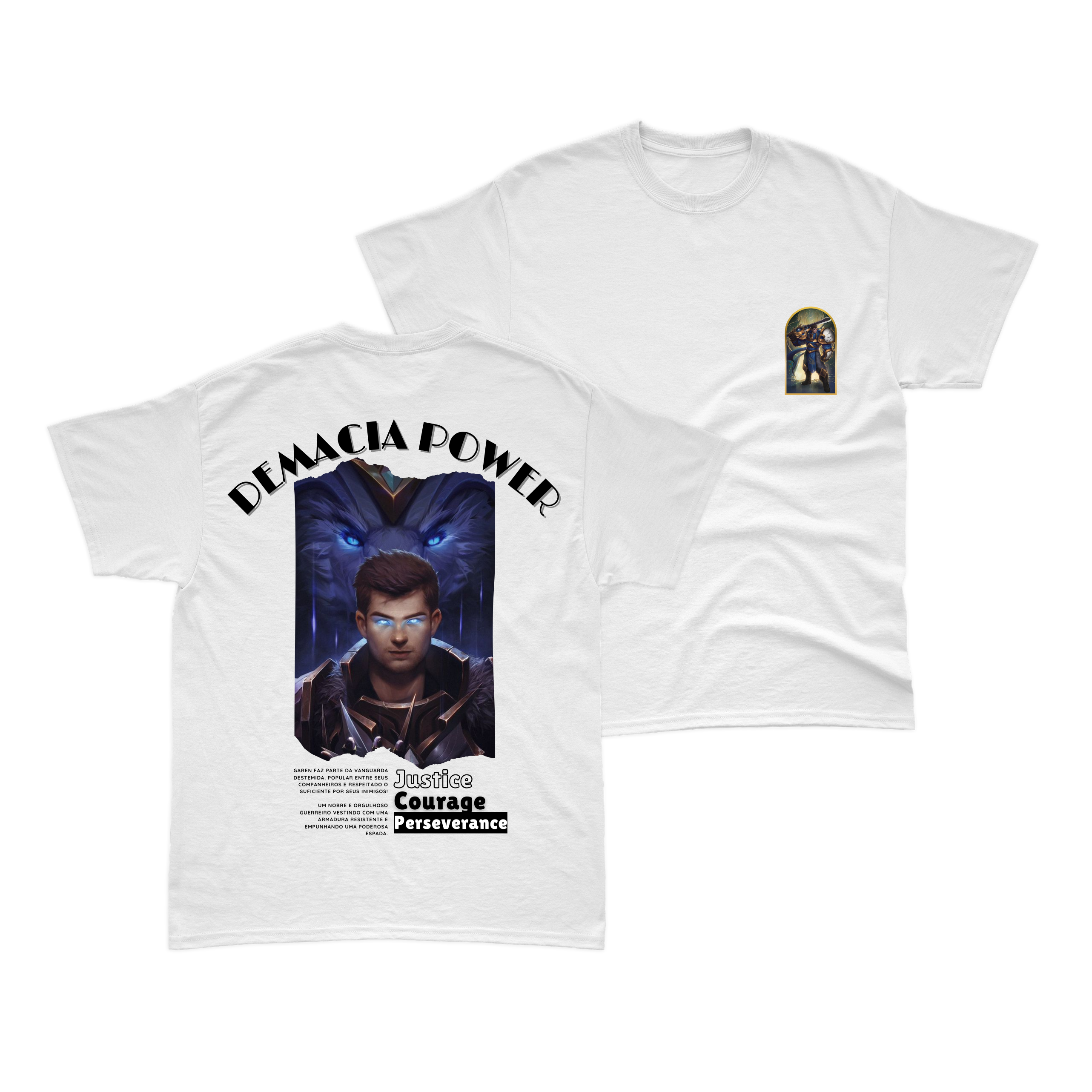 Camiseta Garen Demacia Power Branca