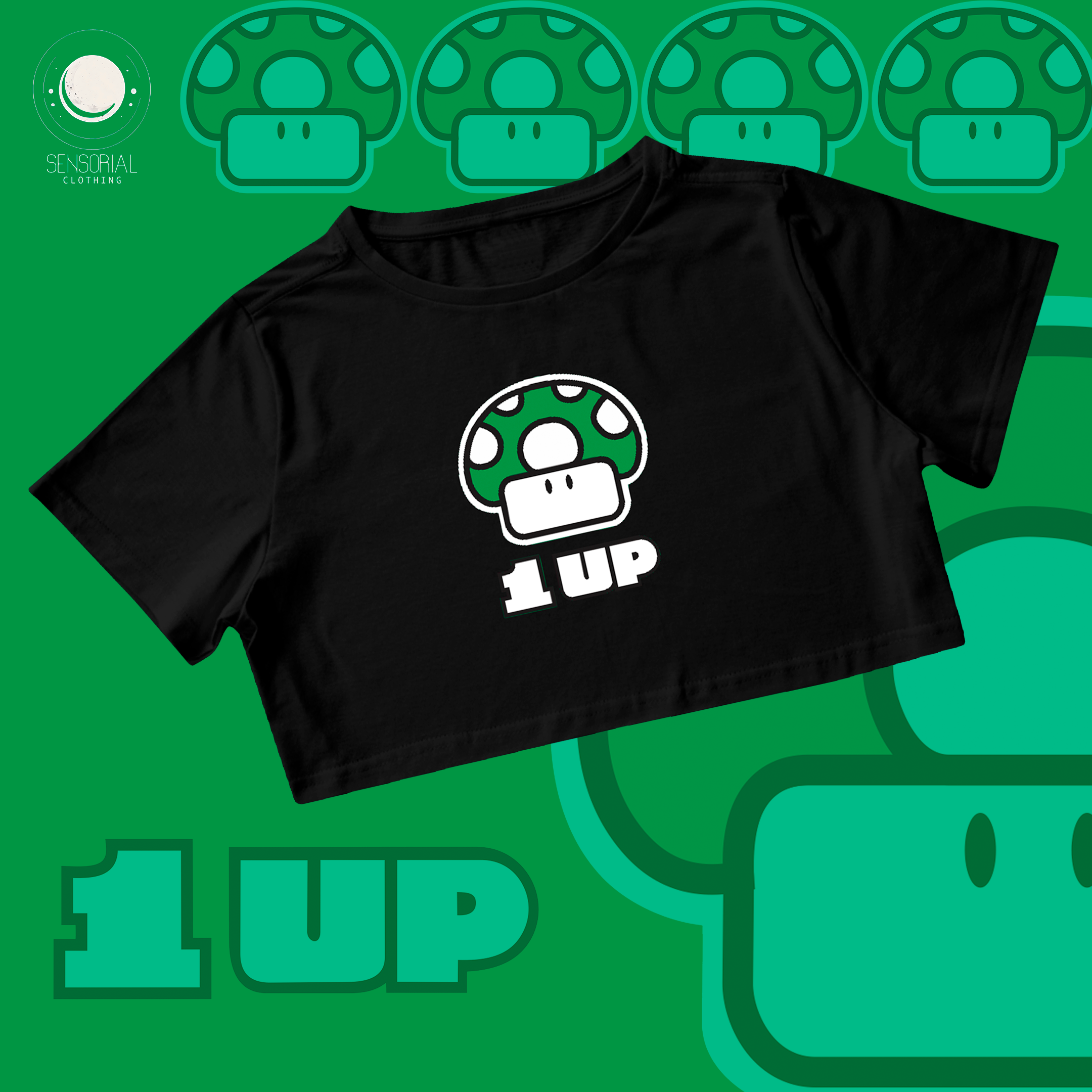 Cropped Cogumelo Mario - 1 UP