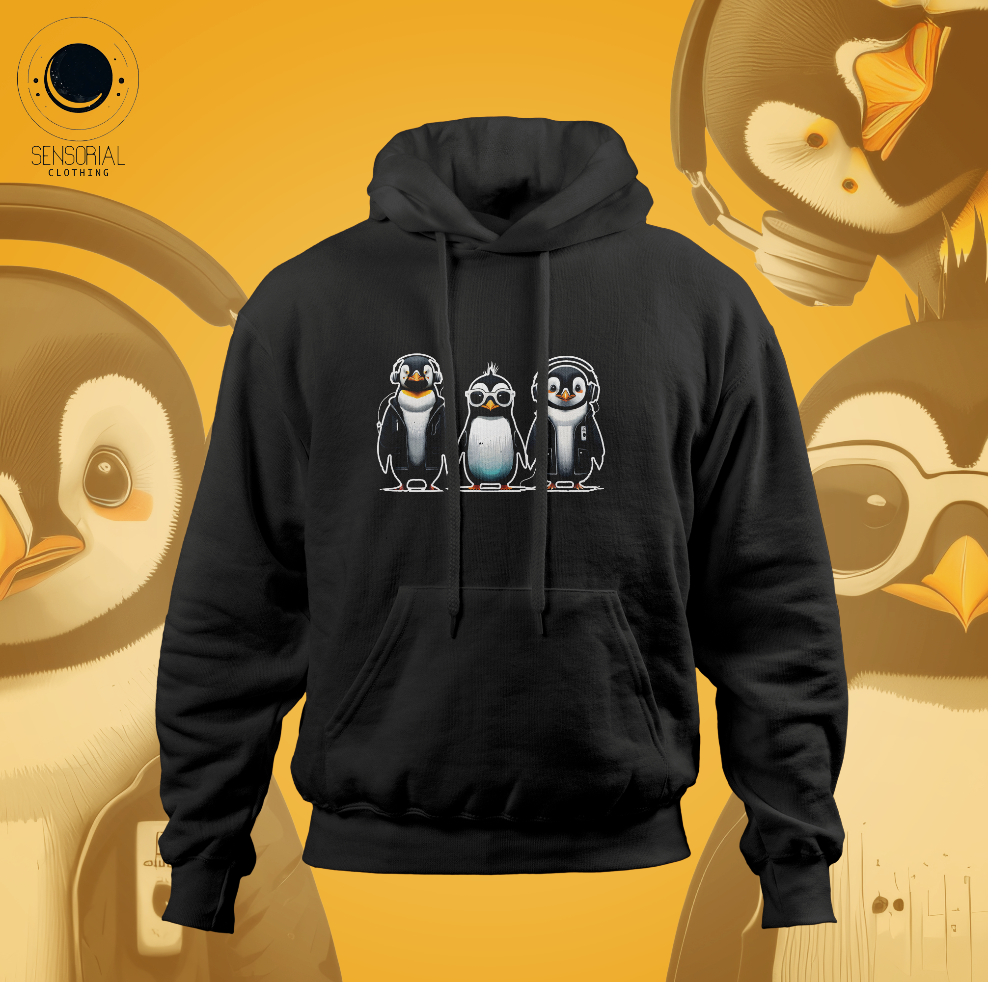 Moletom Canguru Unissex - Pinguins com frio