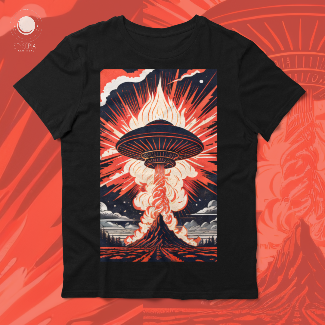 Camiseta OVNI em abdução