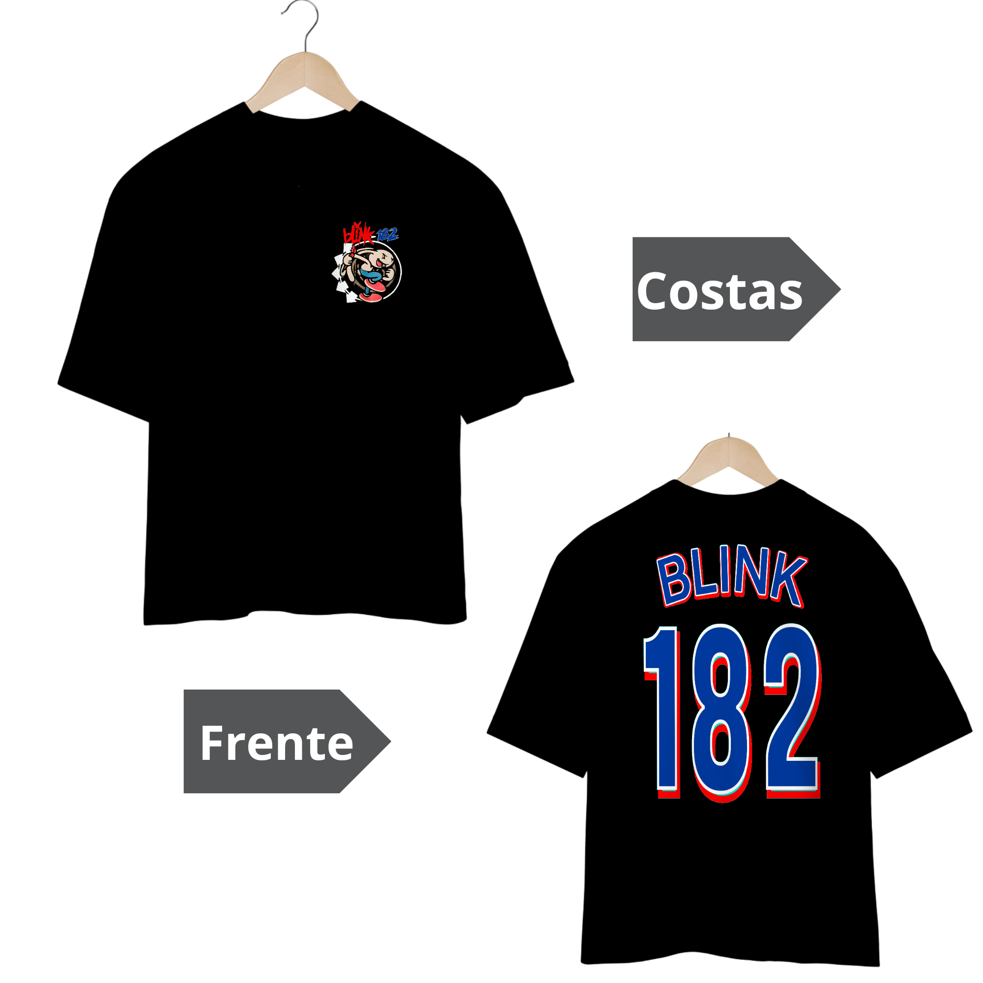Nome do produto: Camiseta  blink 182 Oversized  , Estampas Frente e Costas CAMISETA OVERSIZED  PREMIUM