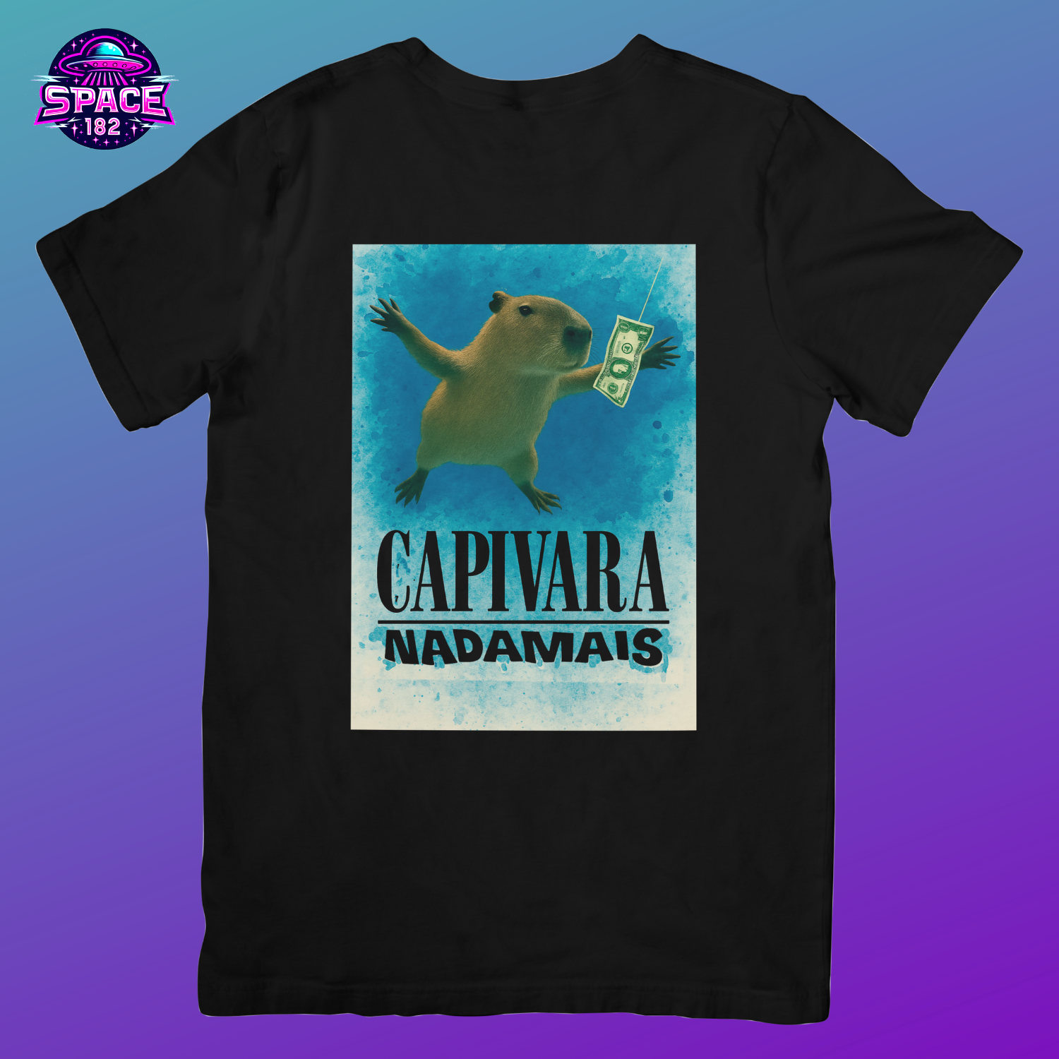 Camiseta Nirvana Nevermind  Paródia  Capivara Nadamais