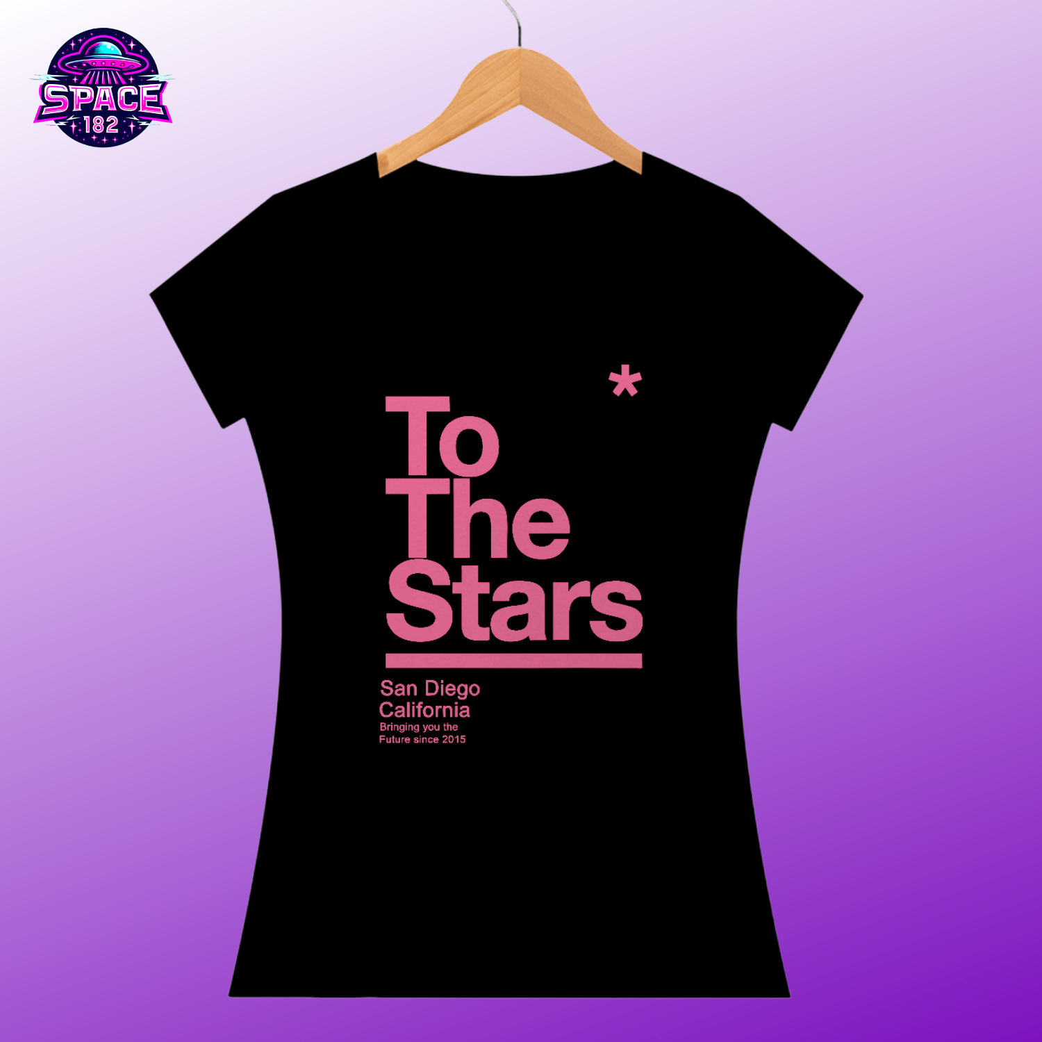 Camiseta Baby Look  Feminina   To The Stars Rosa Claro  Magenta