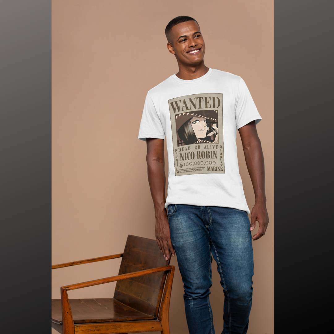 Nome do produto   T-SHIRT QUALITY; Recompensa de Ouro: Nico Robin Procurada - Capturá-la ou Perder a Fortuna!.