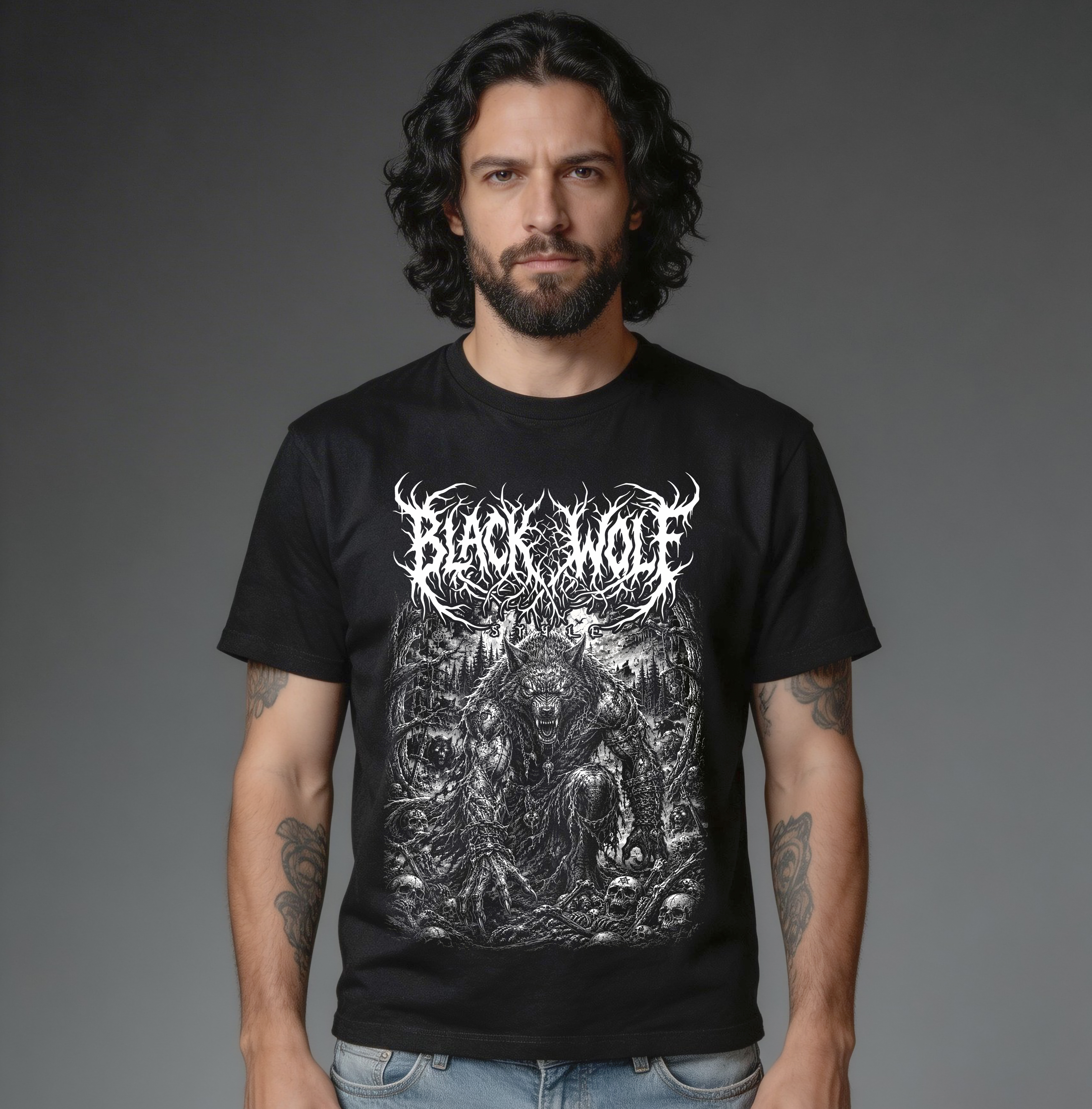 Camiseta Quality - Black Wolf Style - Lycan