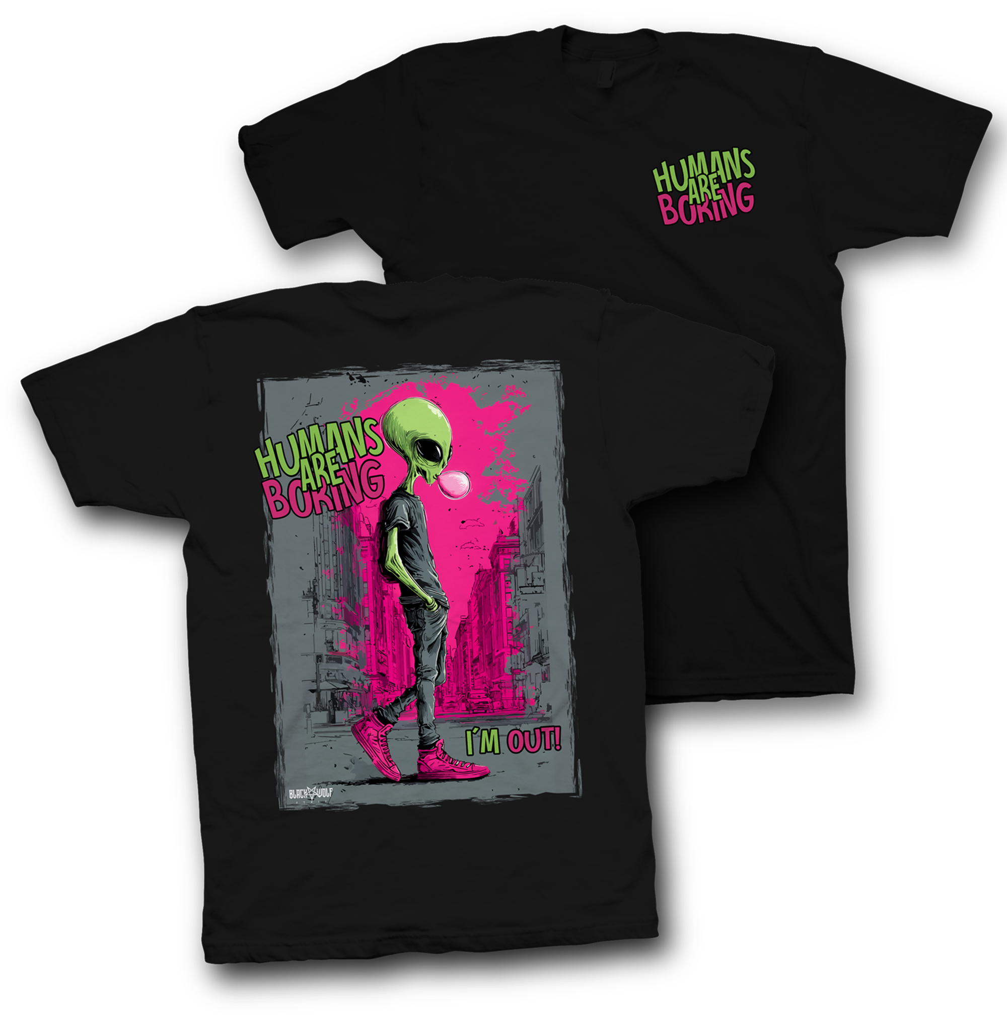 Camiseta Quality (frente e costas) - Humans are Boring