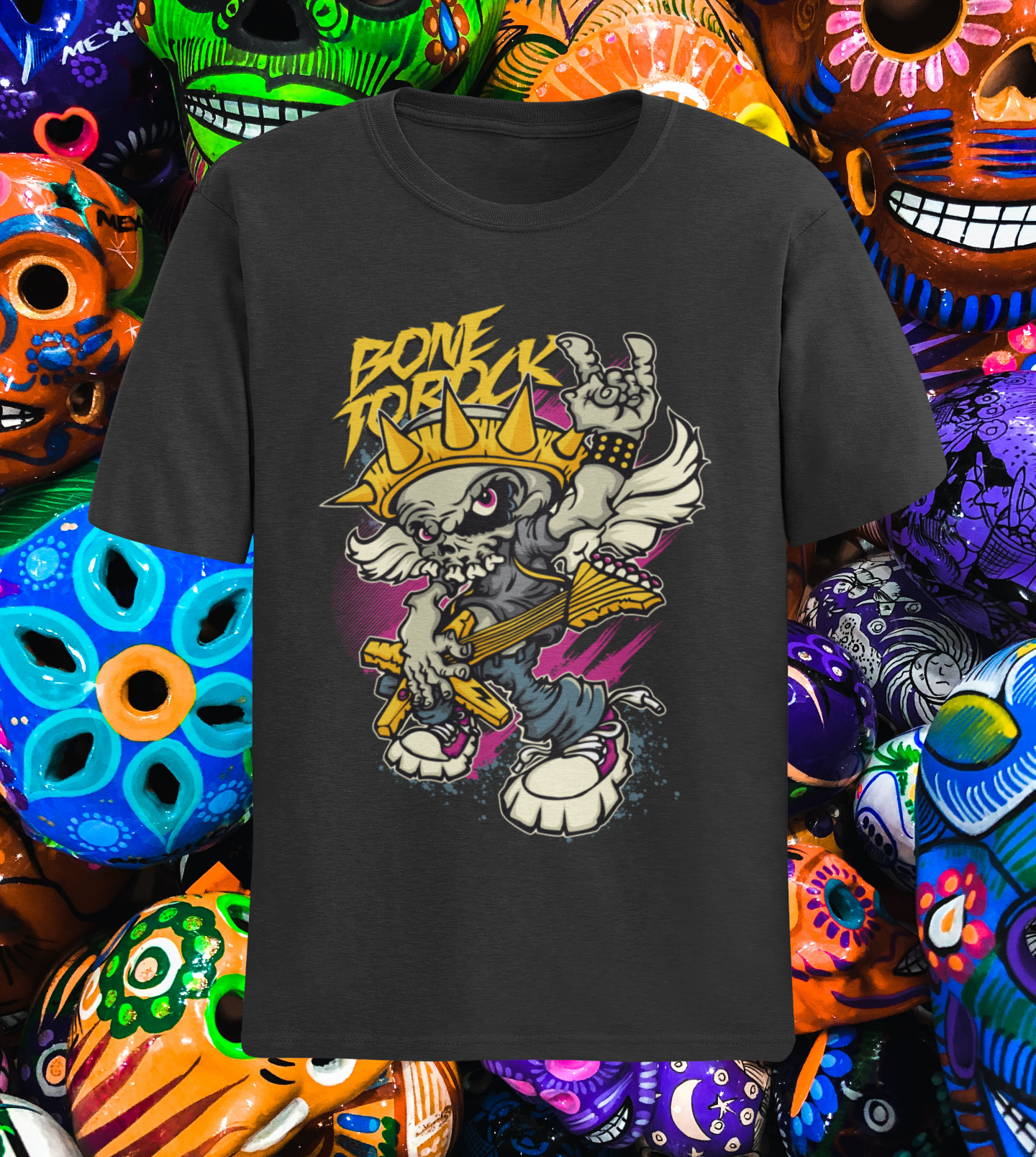 Camiseta BONE TO ROCK Unissex