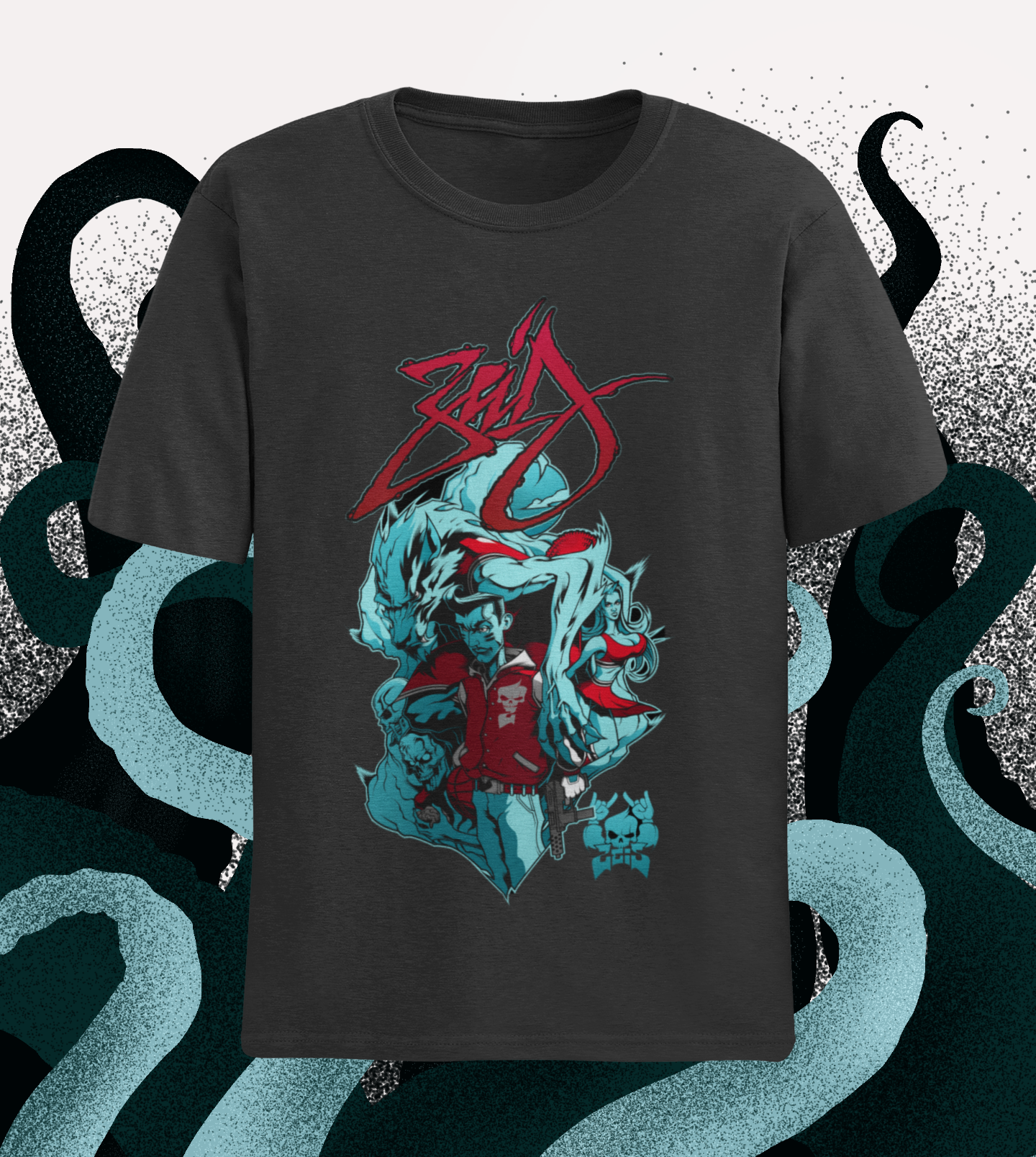 Camiseta ZIG SKULLS Unissex