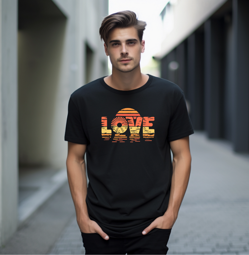 Camiseta (T-Shirt) Retro Sunset LOVE: A Vintage-Inspired Tee That Speaks Volumes