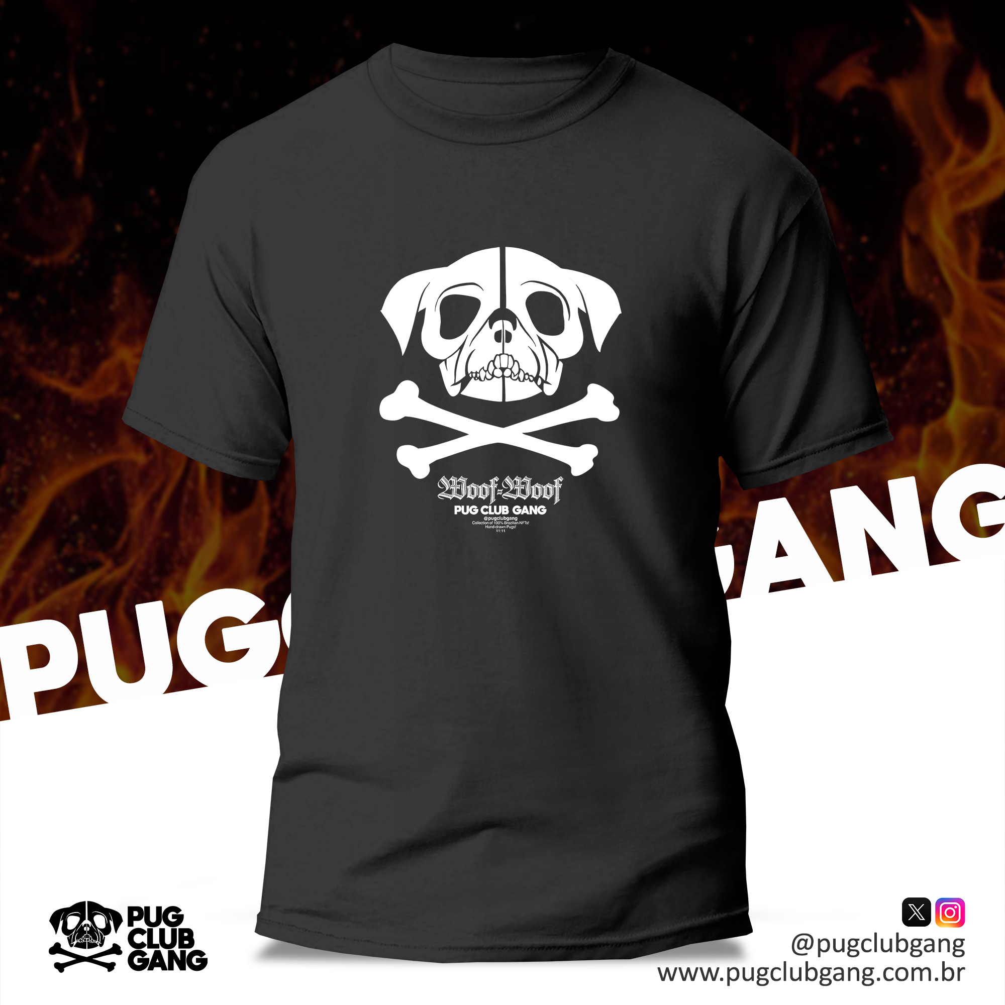 Camiseta Pug Club Gang Brasão
