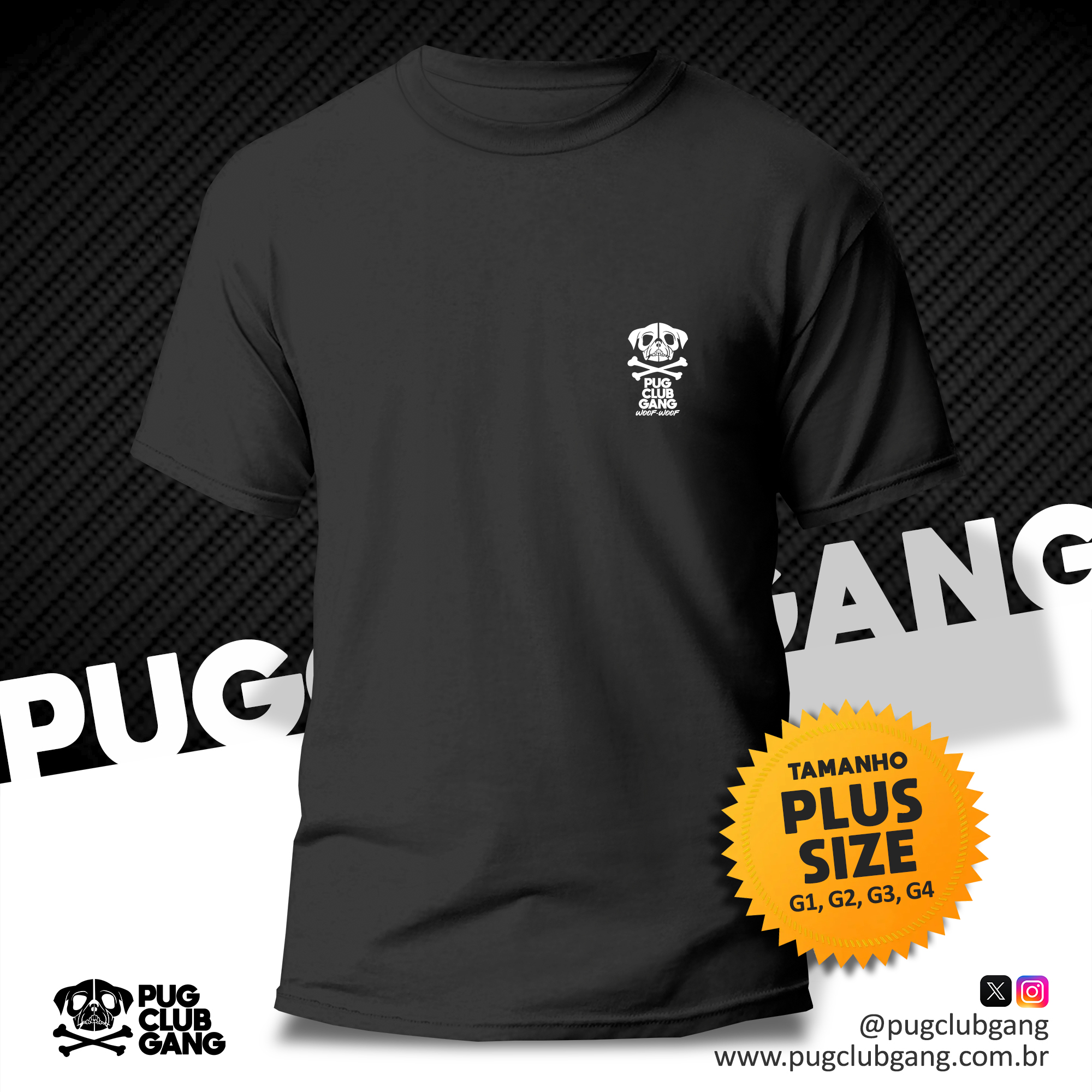 Camiseta Pug Club Gang Brasão