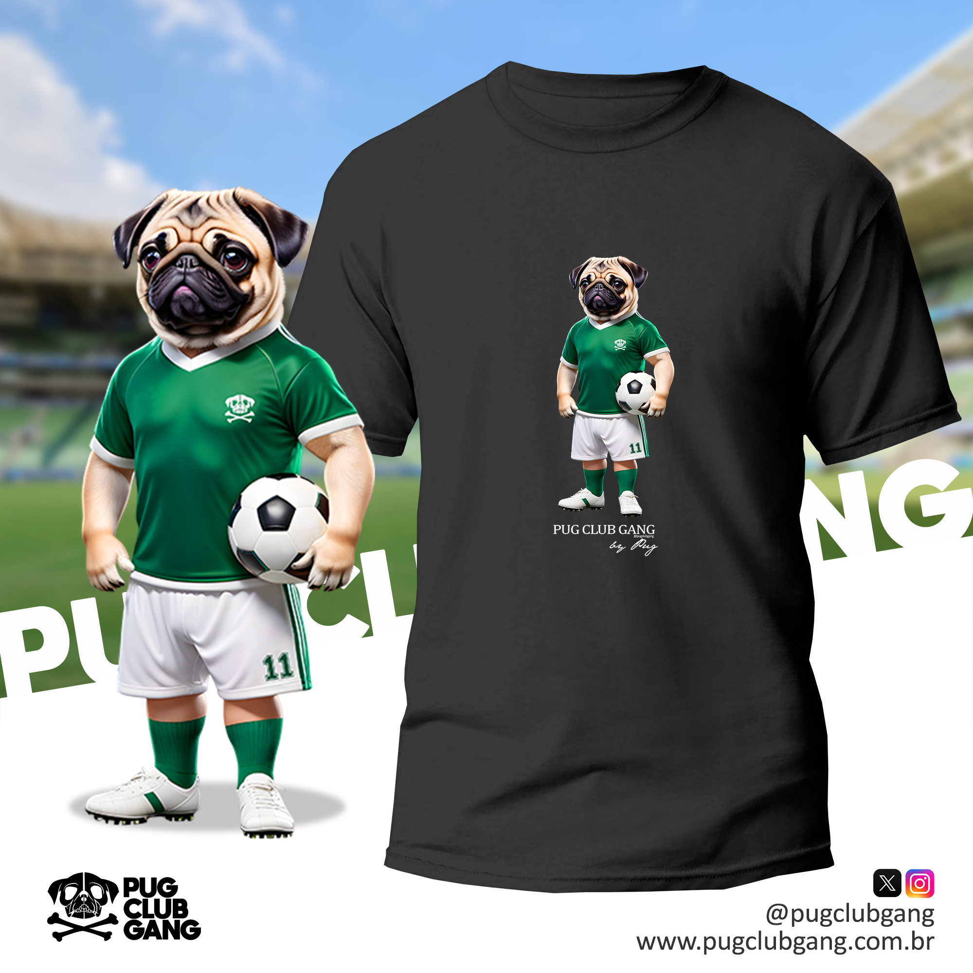 Camiseta Pug - Pug Jogador