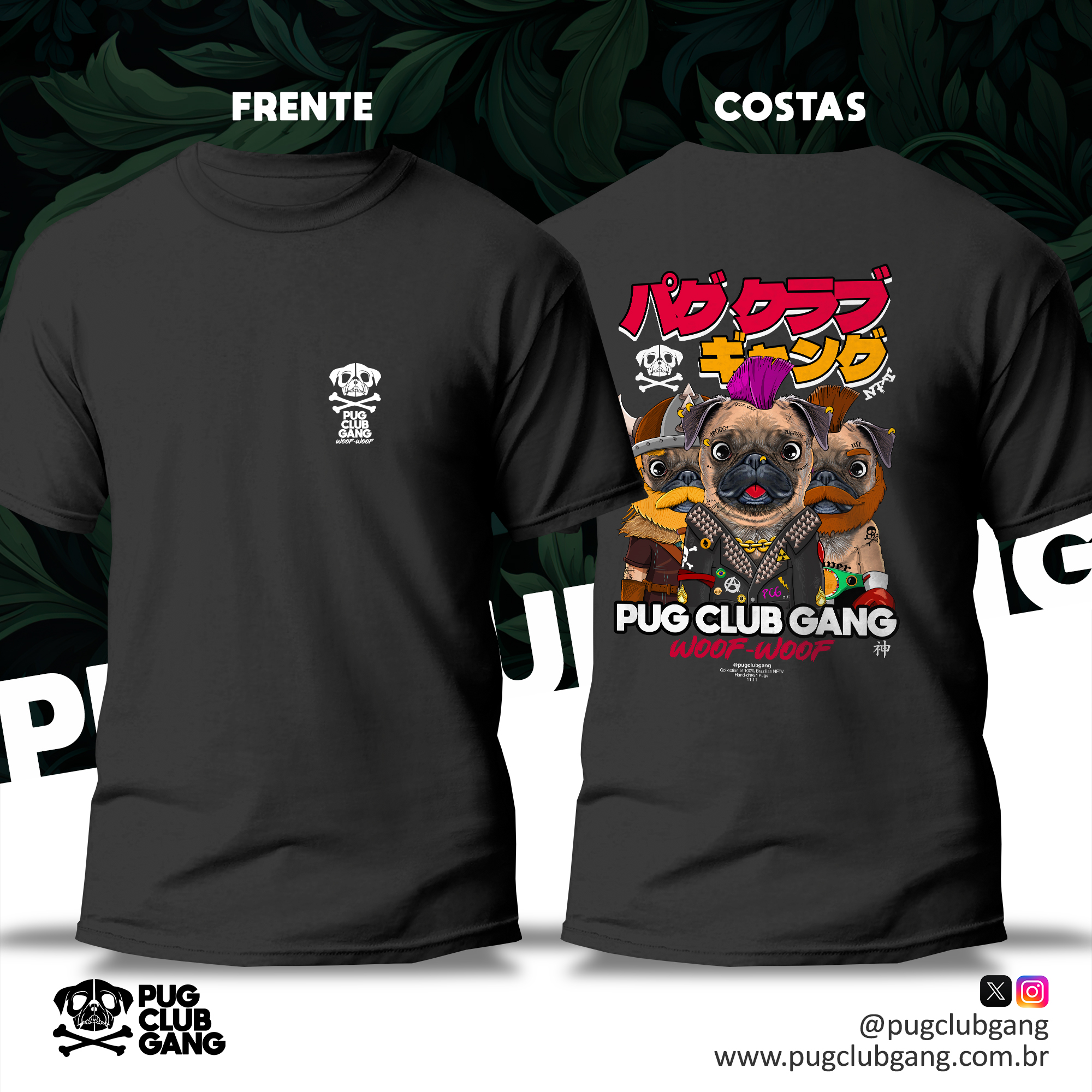 Camiseta Pug - Pug Club Gang 