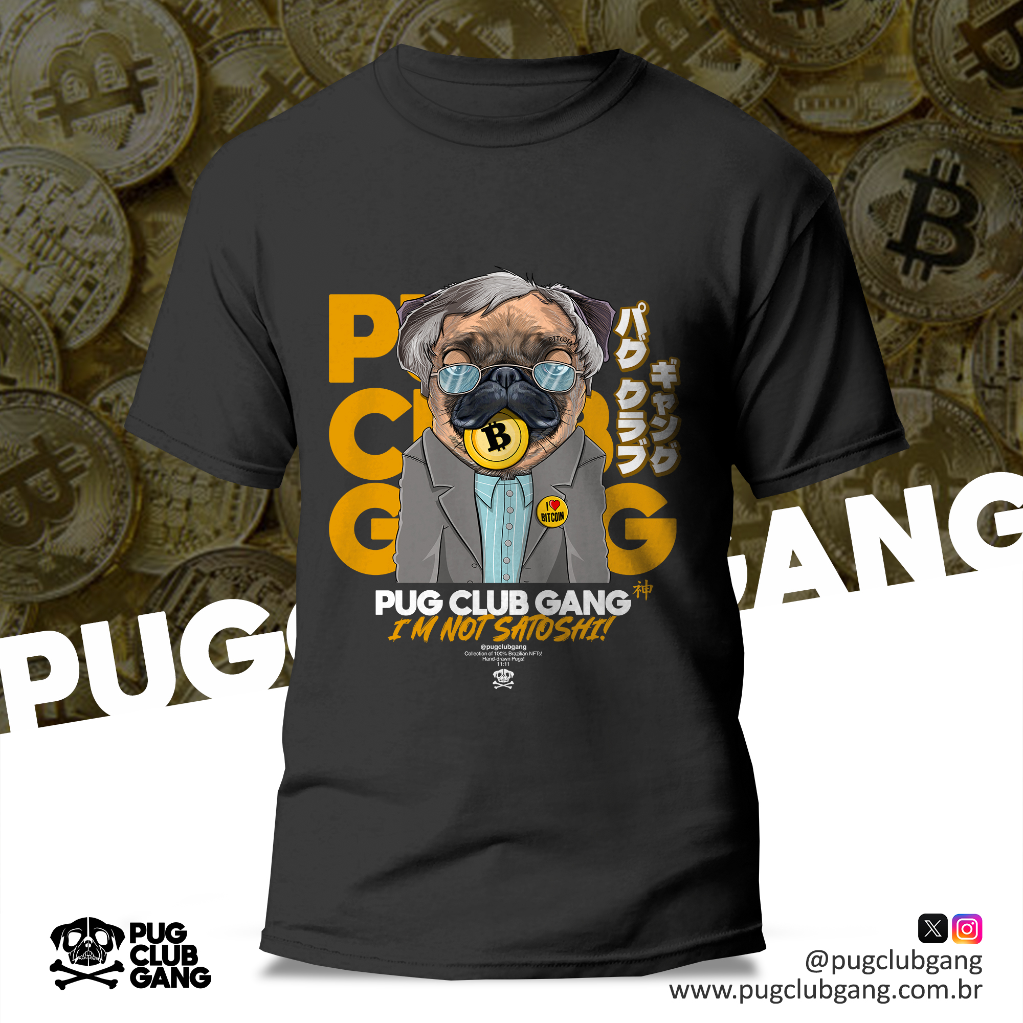Nome do produto: Camiseta Pug Not Satoshi