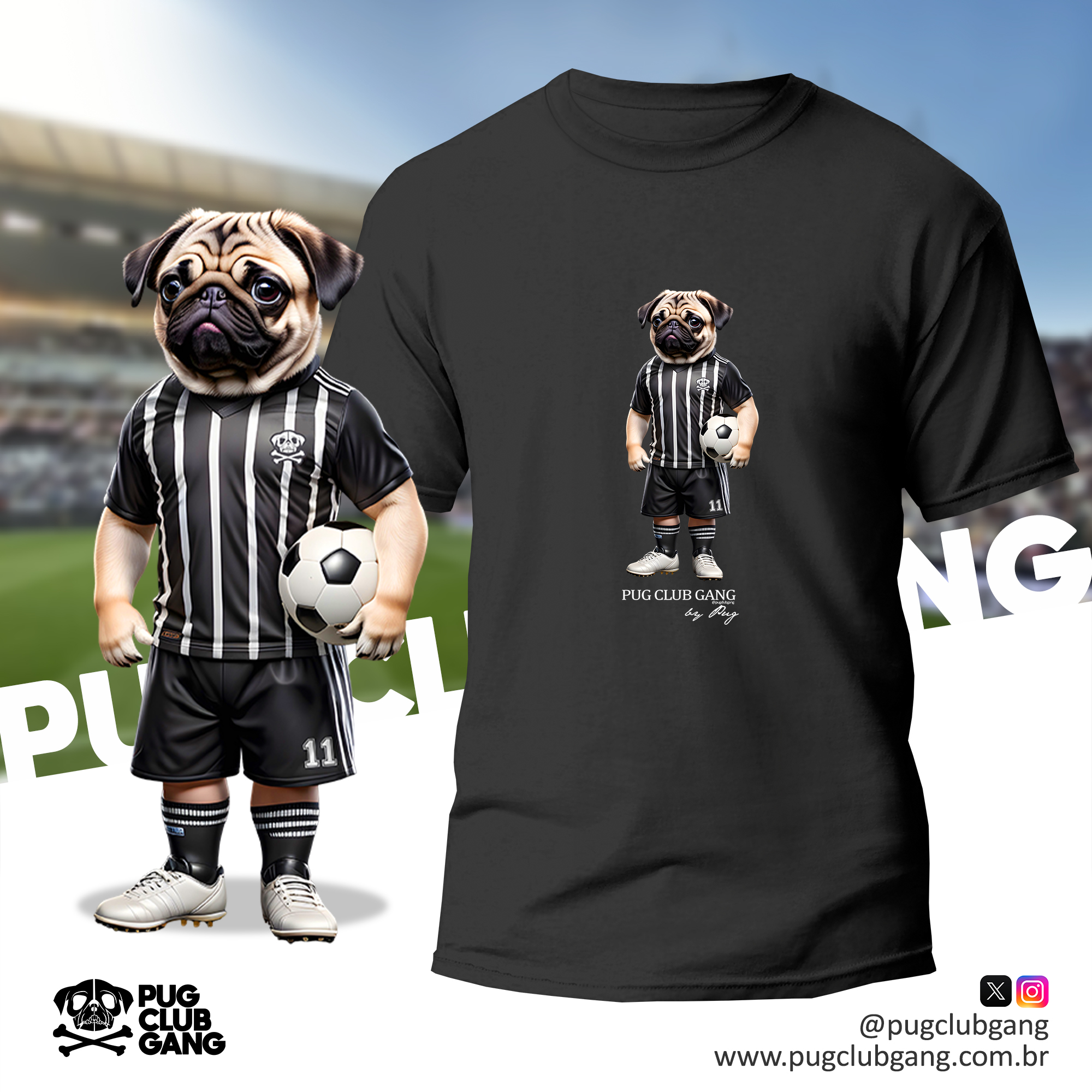 Camiseta Pug - Pug Jogador