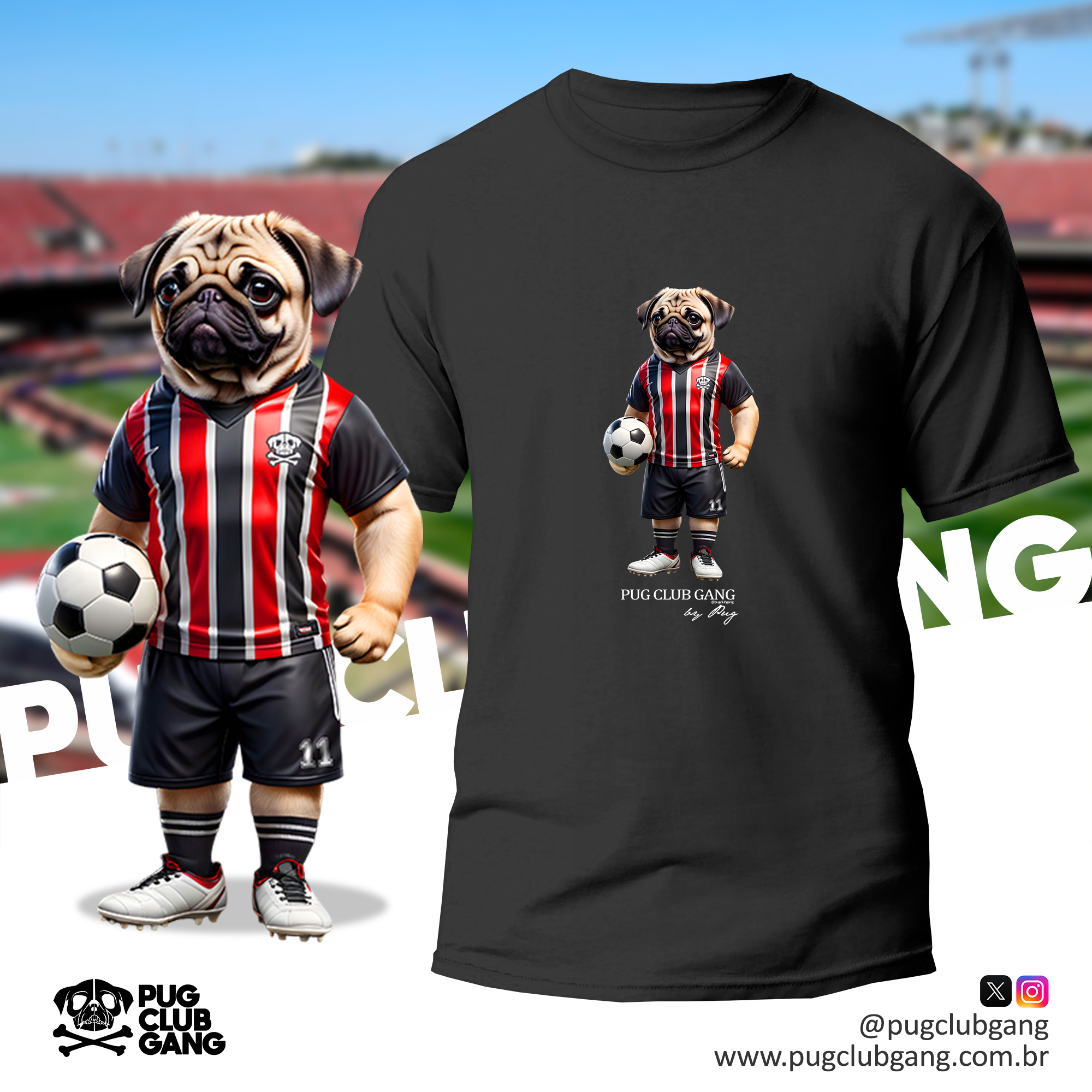 Camiseta Pug - Pug Jogador