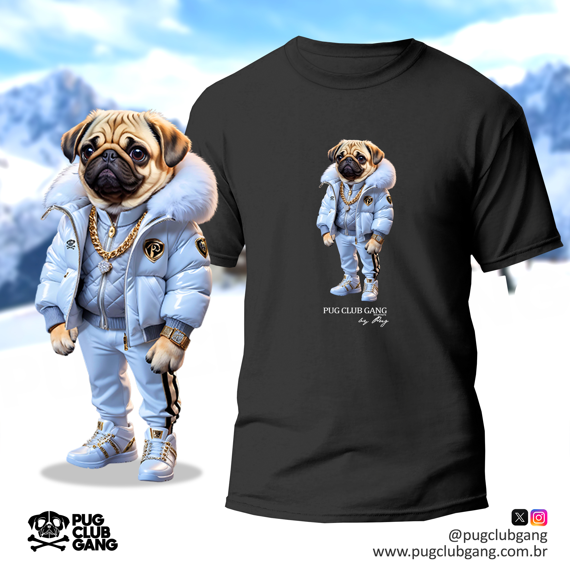 Camiseta Pug - Pug Puffer Jacket