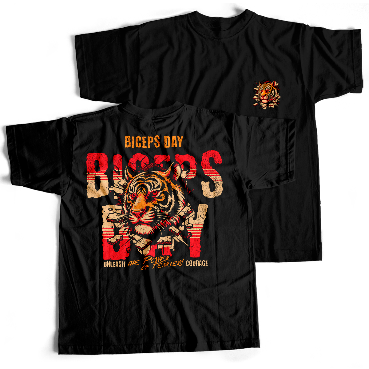 Camiseta Preta - Biceps Day (Frente/Costas)