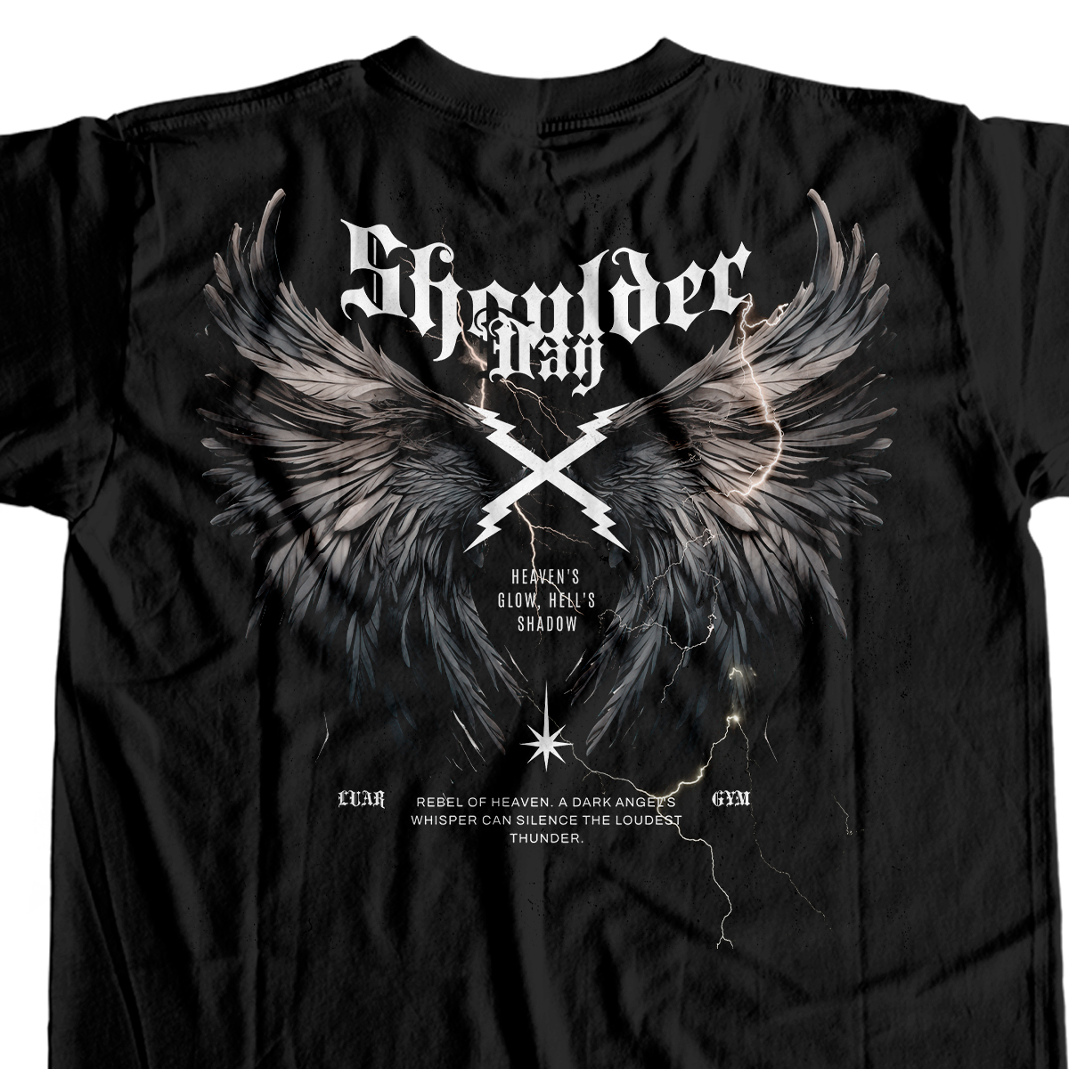 Camiseta Preta - Shoulder Day (Costas)