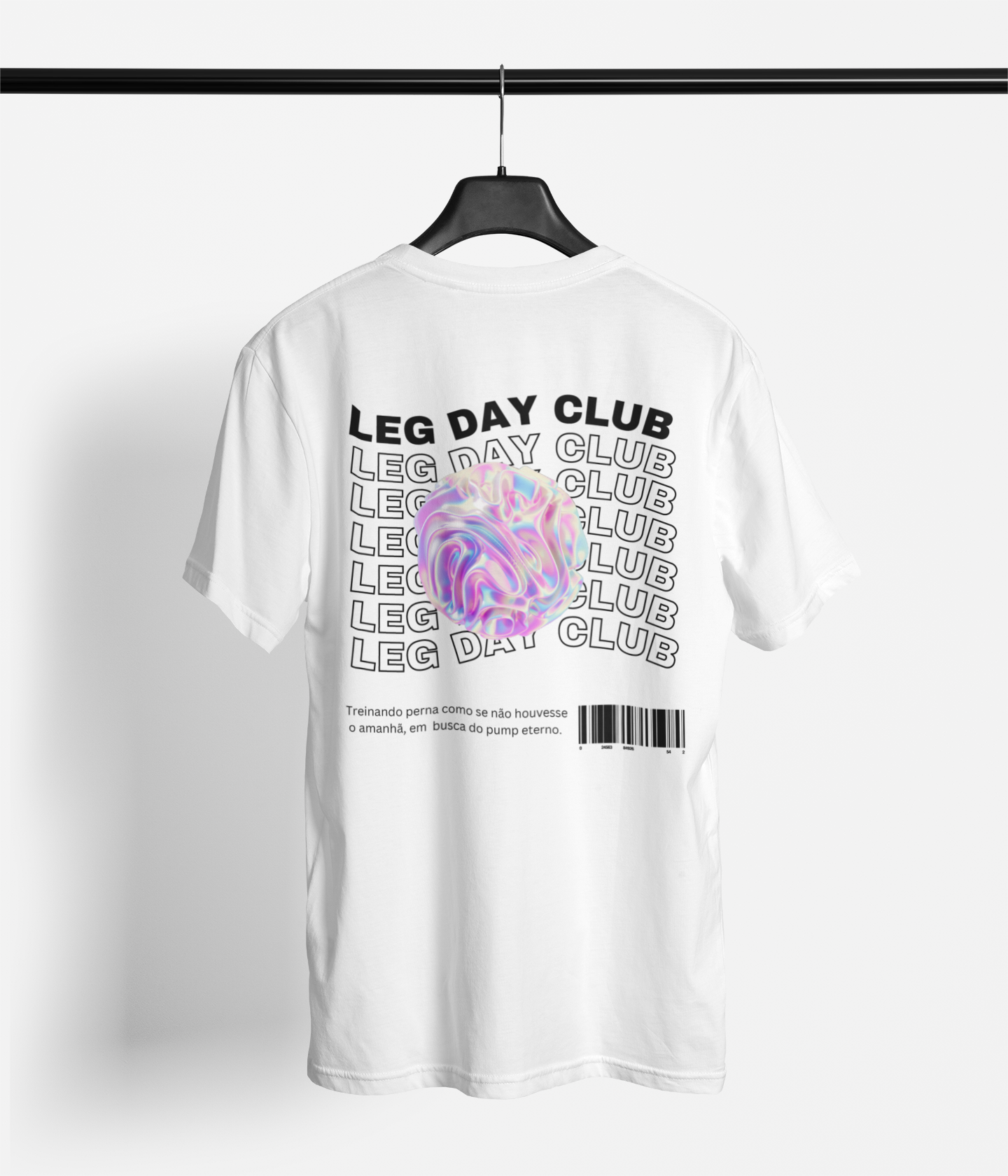 Camiseta Branca - Leg Day Club (Costas)