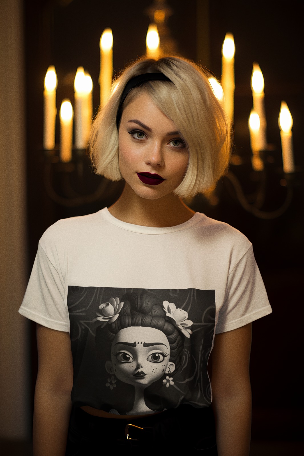 Frida white and black cartoon