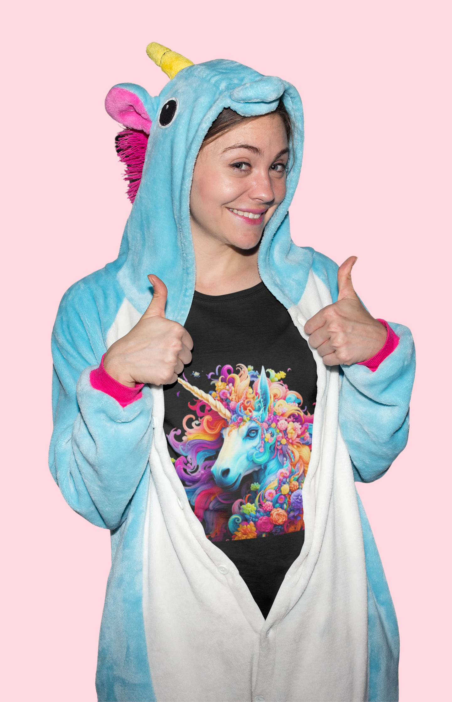 Camiseta Premium Unicornio Neon