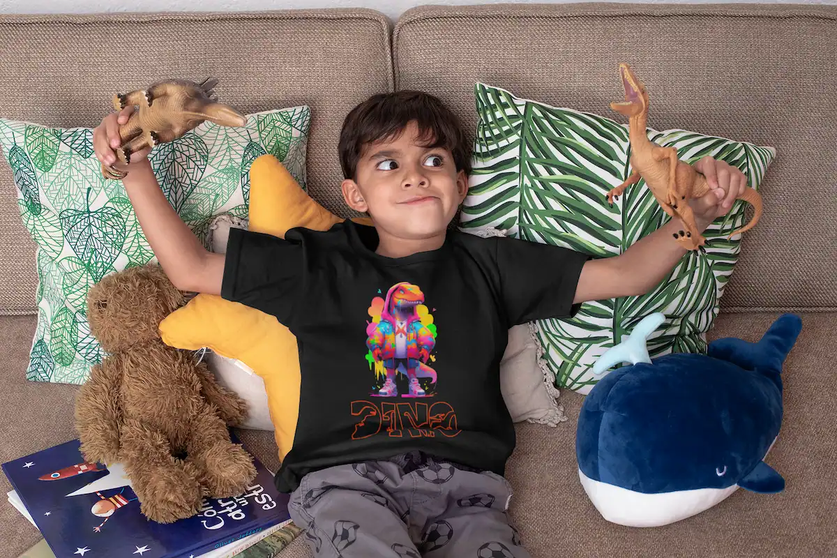 Camiseta Juvenil Dino Splash Art