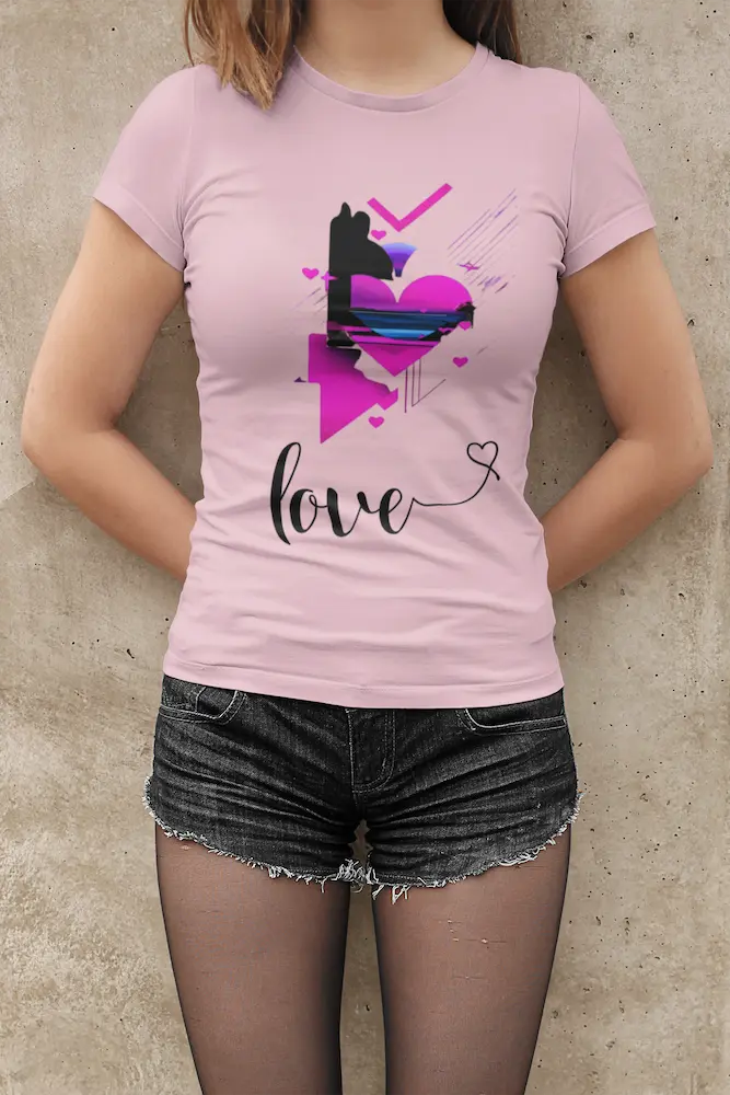 Camiseta Premium Abstrata Love Neon