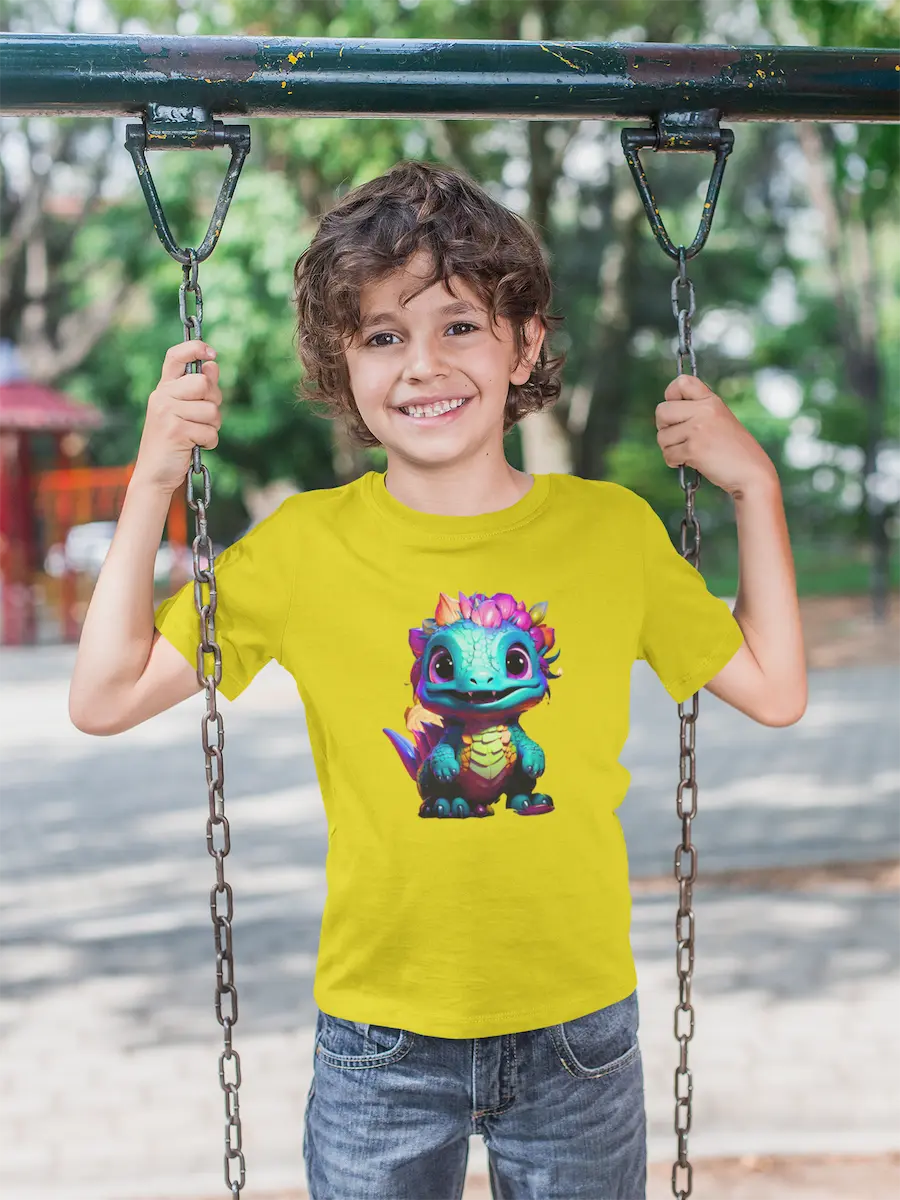 Camiseta Bebê Dinossauro Neon