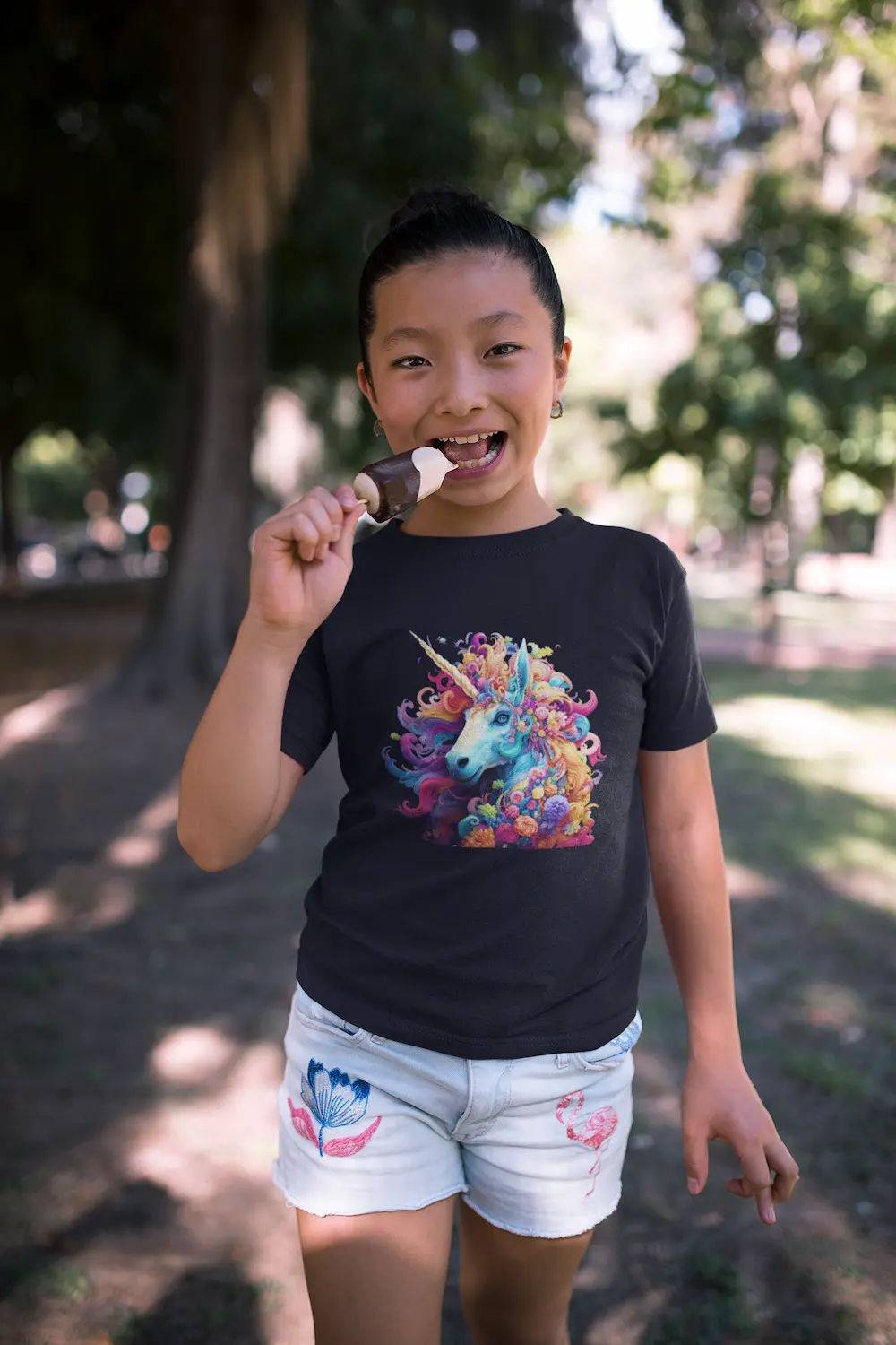 Camiseta Unicornio Colorido Neon