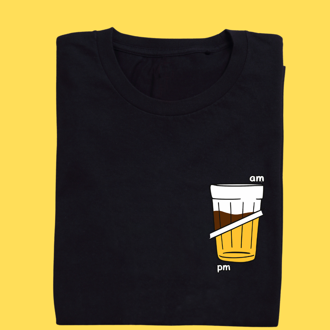 Camiseta Am café Pm cerveja