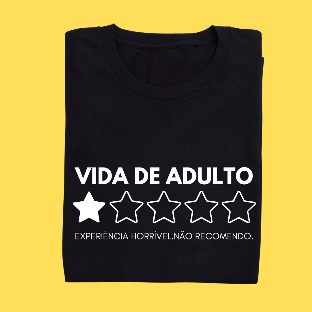 Nome do produto: Camiseta Vida de Adulto