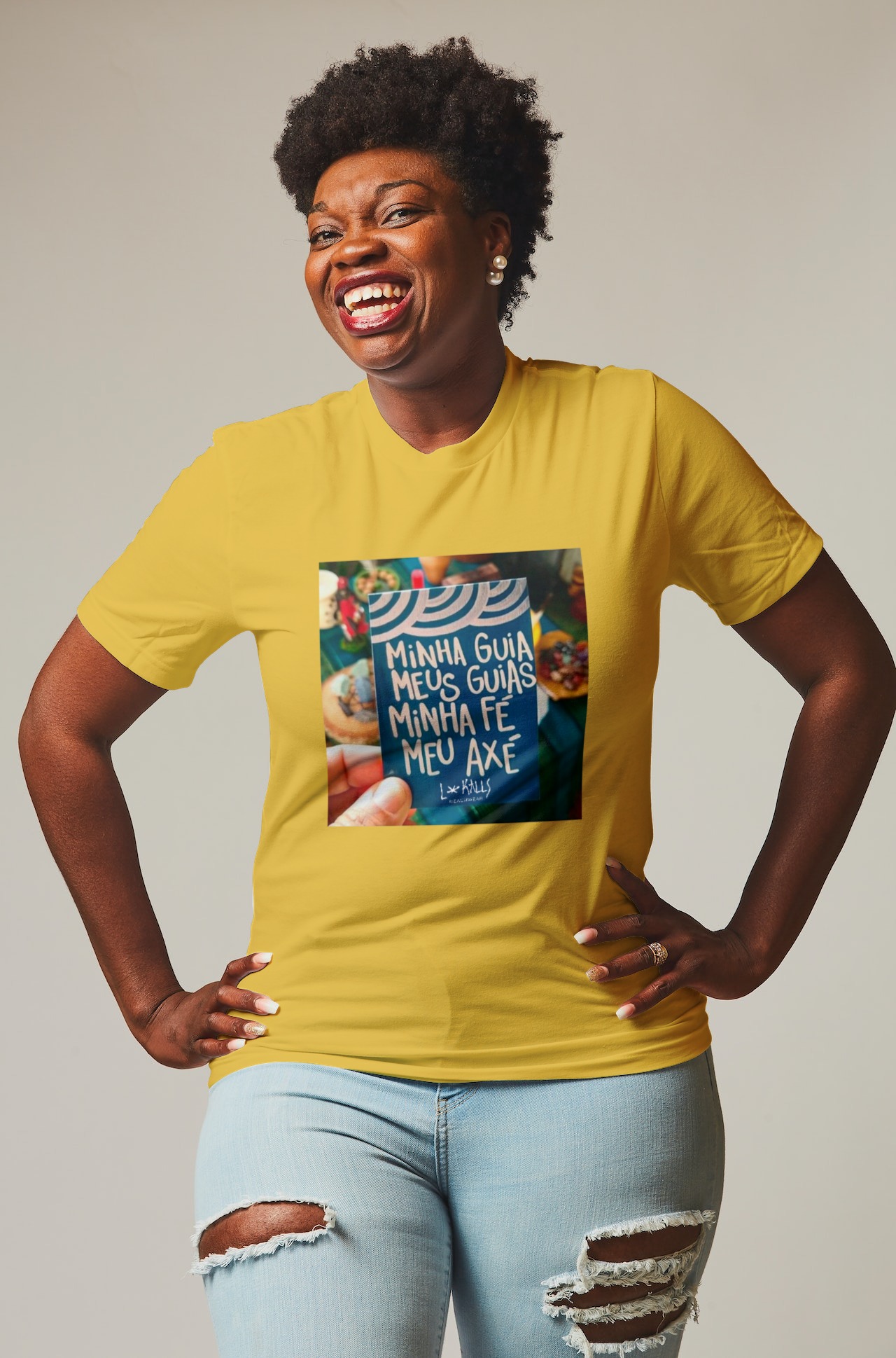 Nome do produto  MINHA GUIA, MEU AXÉ - CAMISETA QUALITY