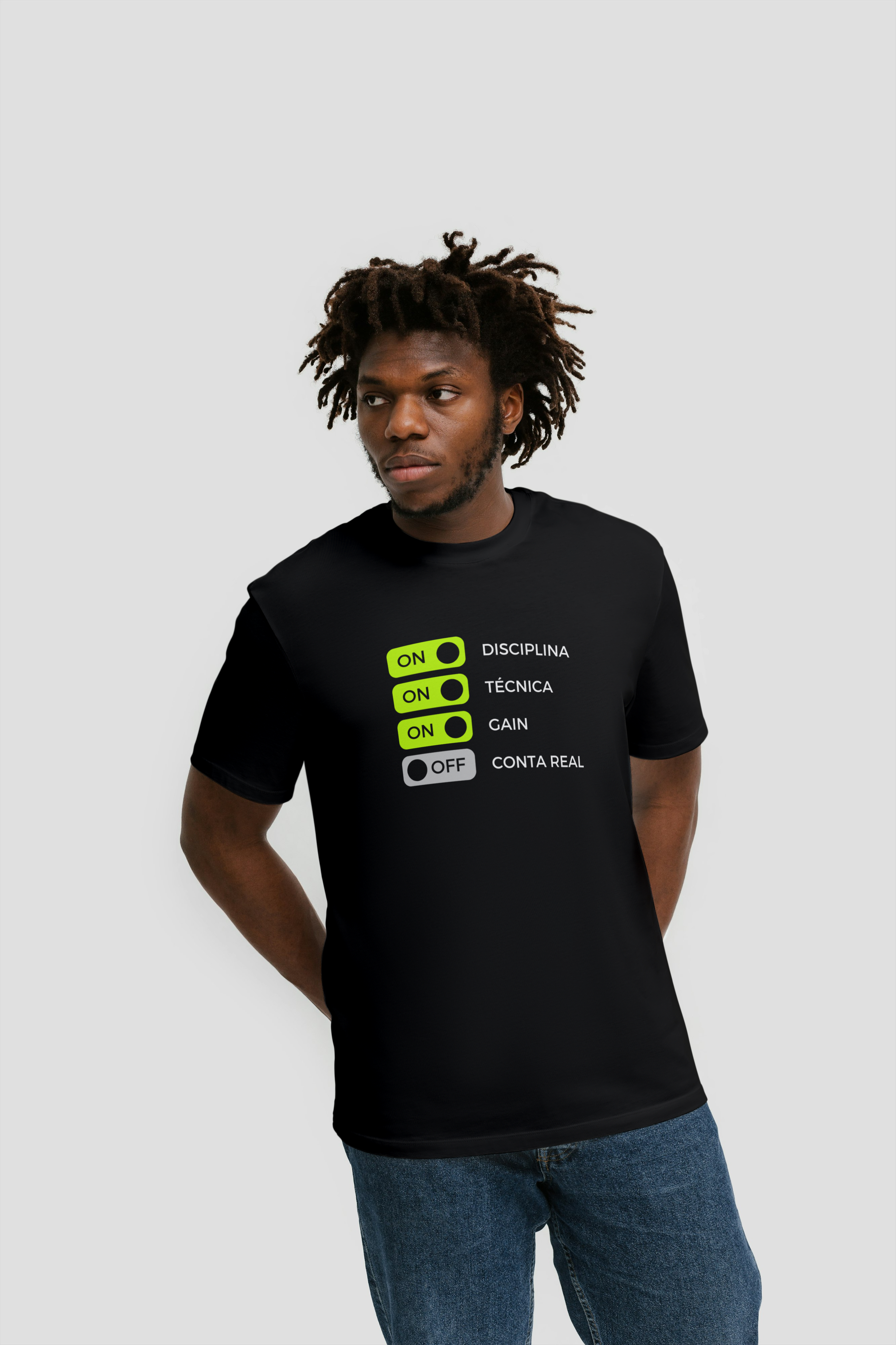 Camiseta Trader de Simulador - Preta ou Azul Marinho