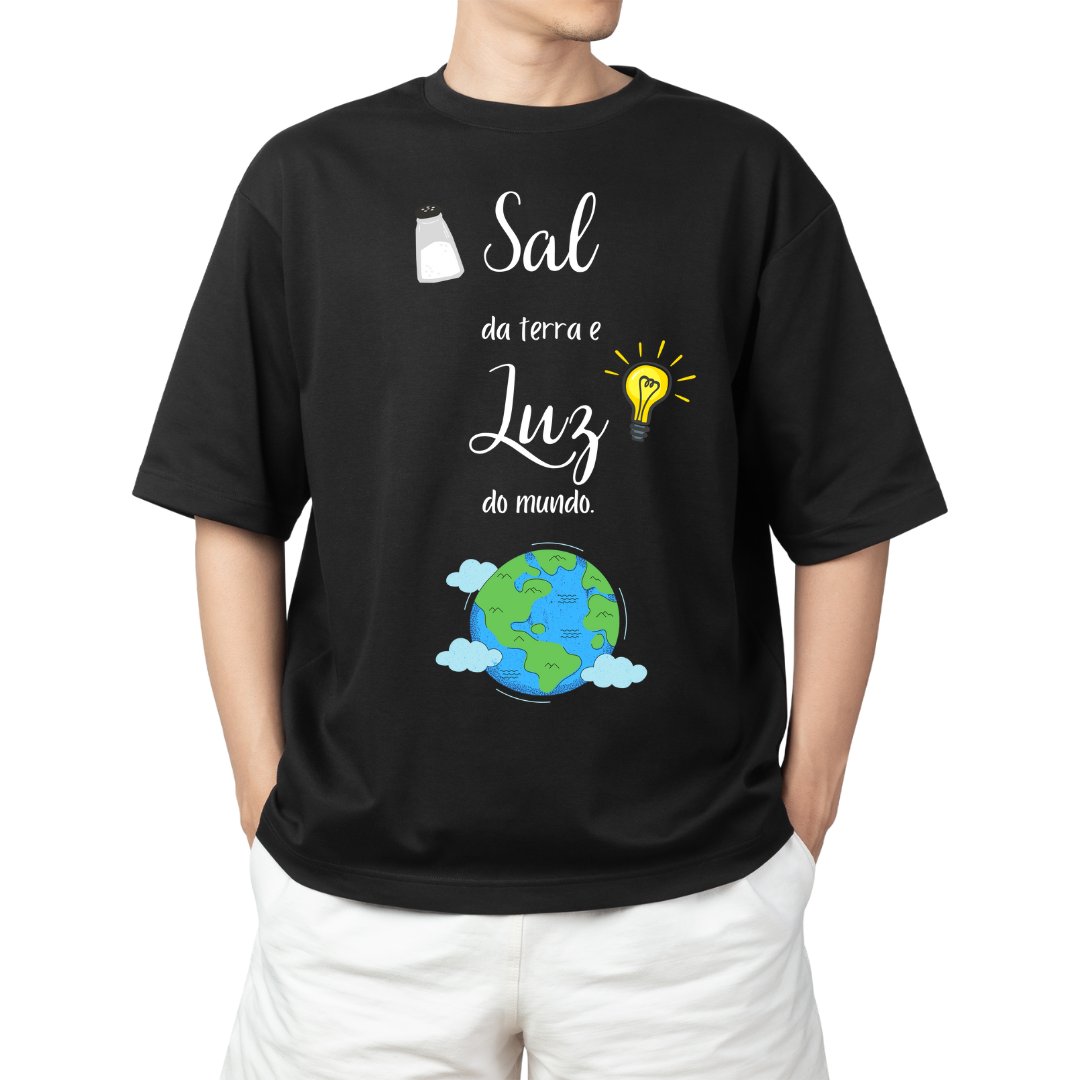 Camiseta Frases - Sal e Luz - Plus Size