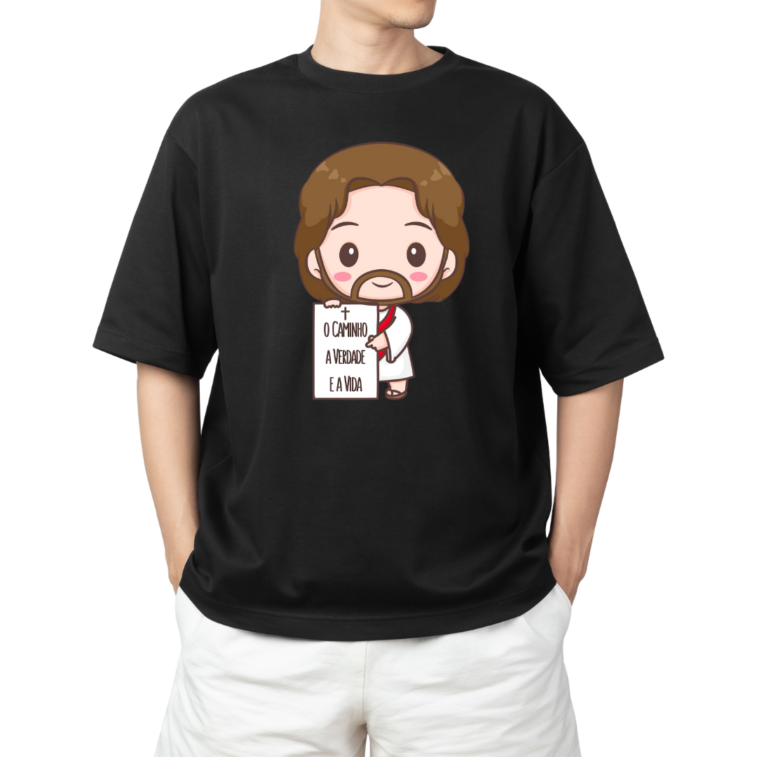 Camiseta Ilustração - Caminho, Verdade e Vida - Plus Size