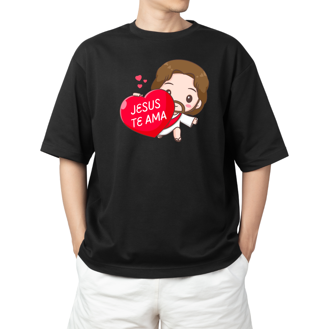 Camiseta Ilustração - Jesus Te Ama - Plus Size