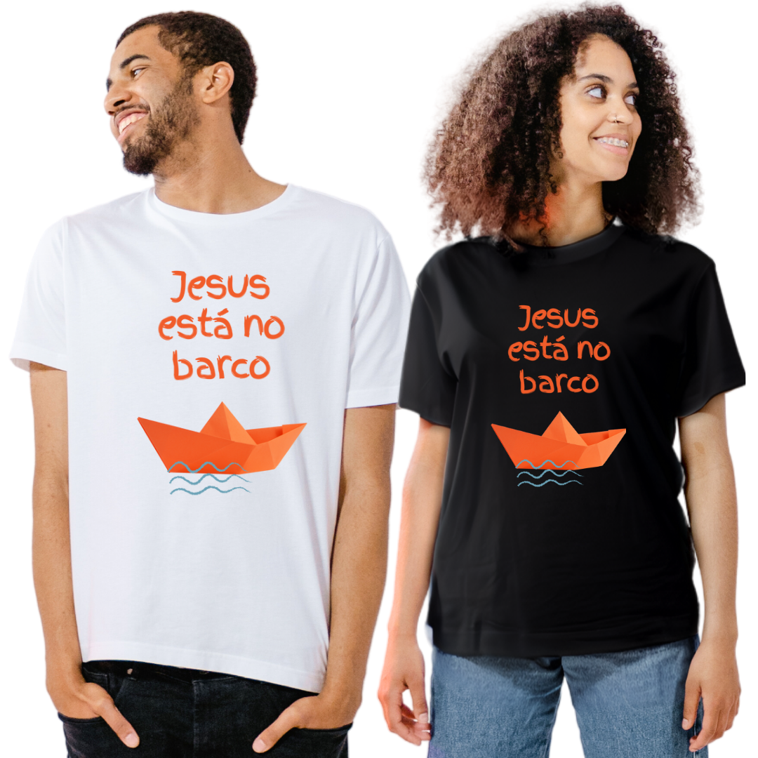 Camiseta Frases - Jesus Está no Barco