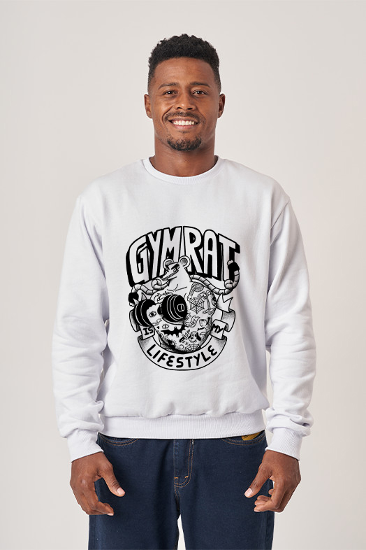 Nome do produto: Moletom Unisex Gym Rat Aesthetic