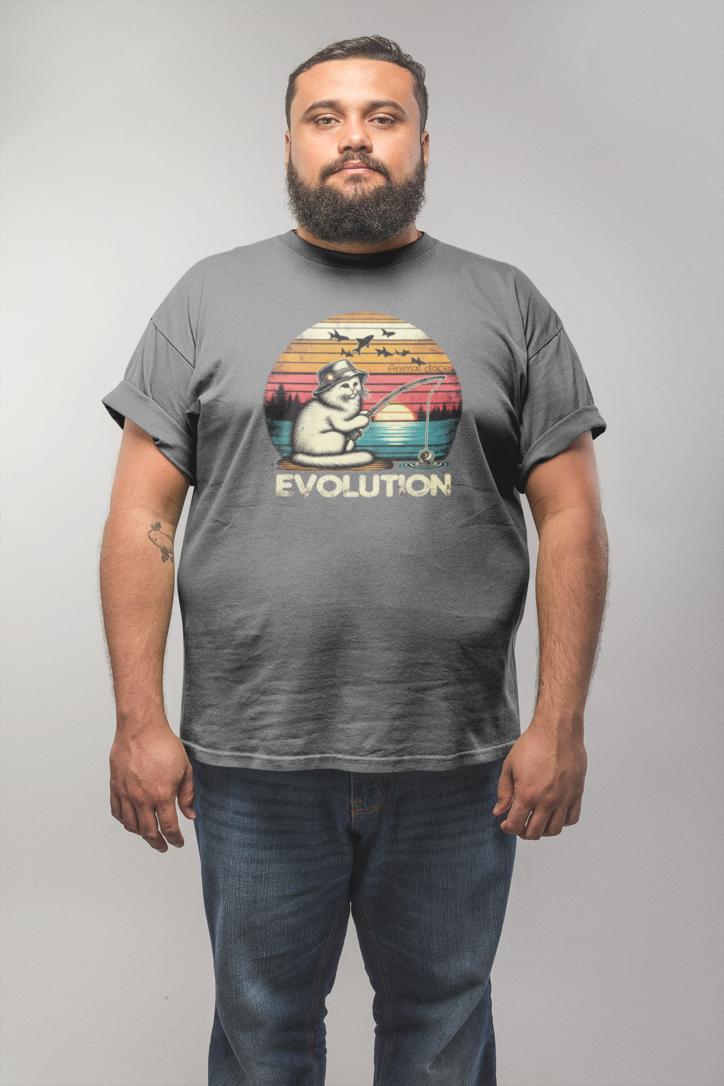 CAMISETA T-SHIRT PLUS SIZE, CAT EVOLUTION