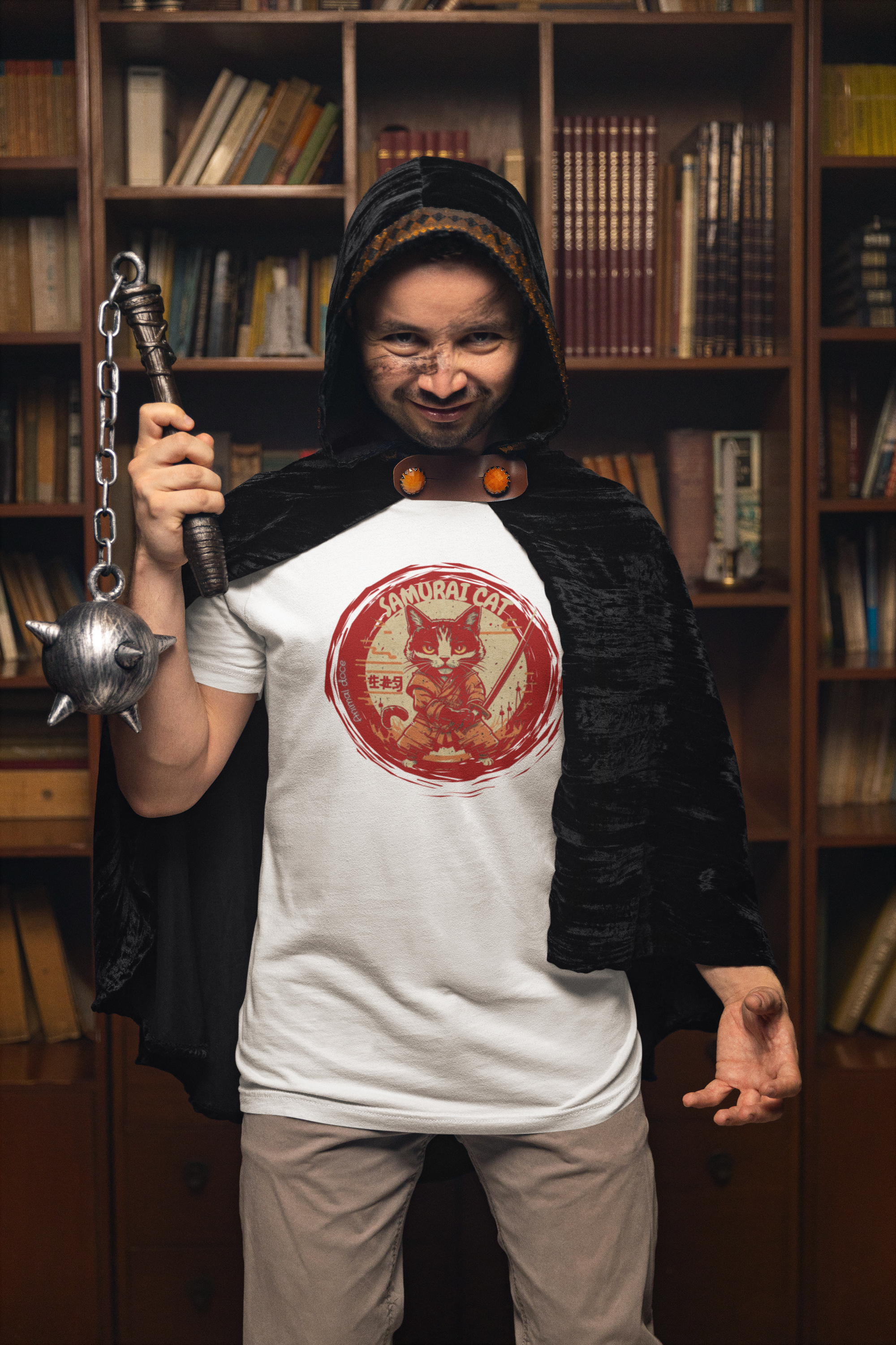 CAMISETA T-SHIRT PRIME, SAMURAI CAT