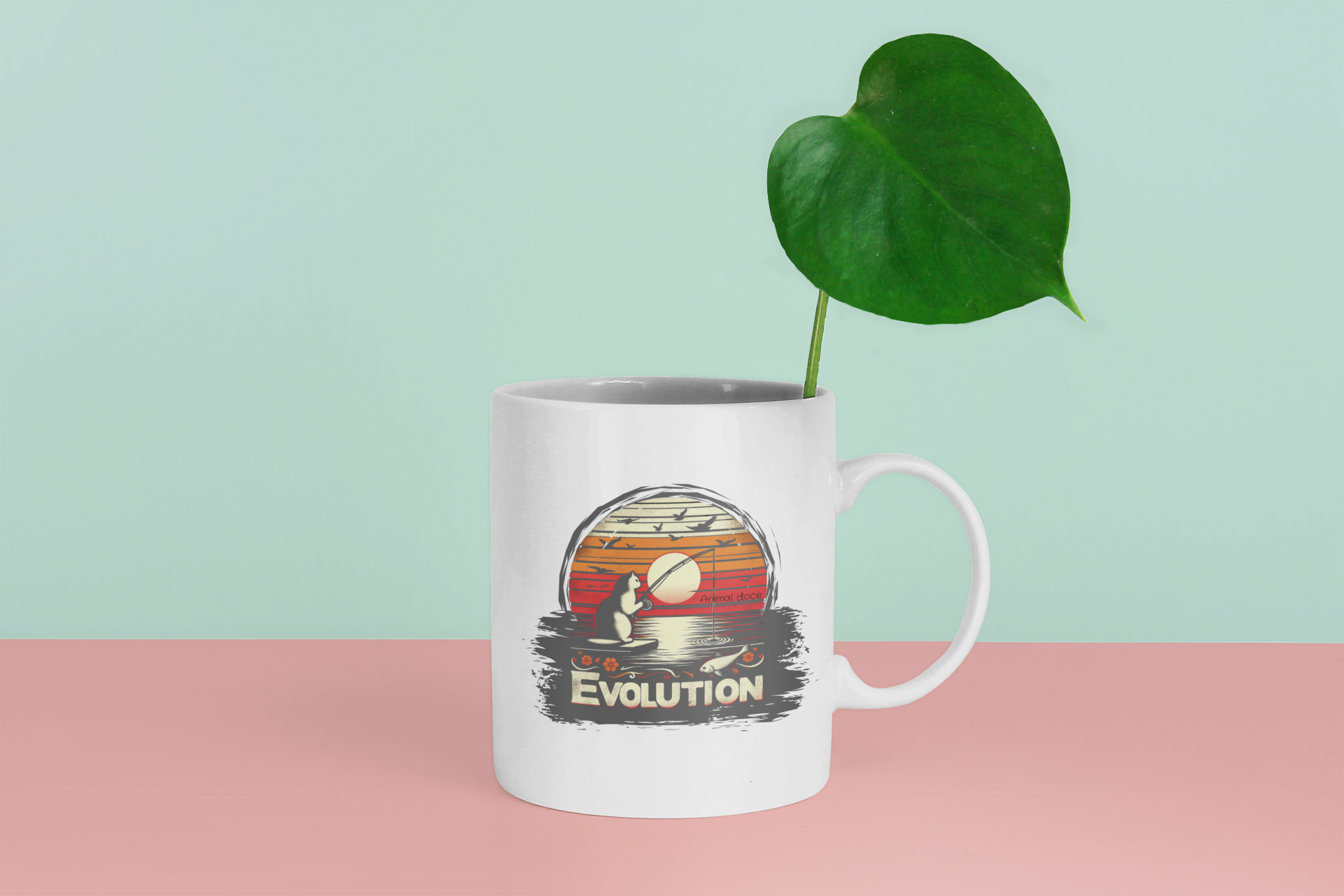 CANECA PERSONALIZADA CRIATIVA EM CERÂMICA, 325ML C/02 LADOS, CAT EVOLUTION